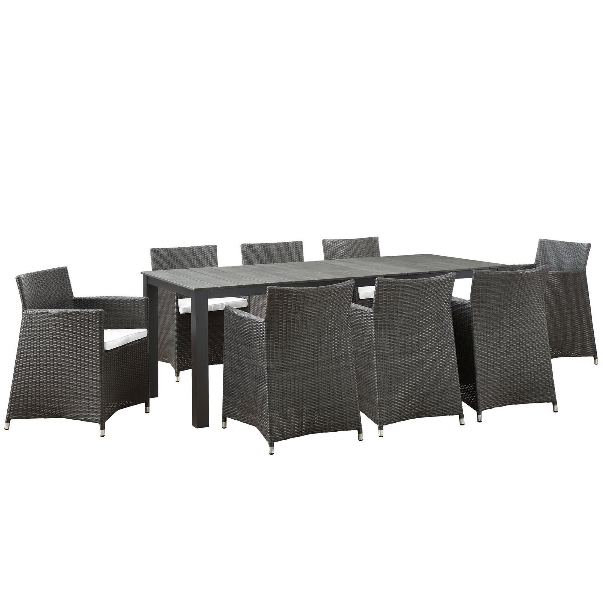 Junction 9 Piece Outdoor Patio Dining Set - Brown White