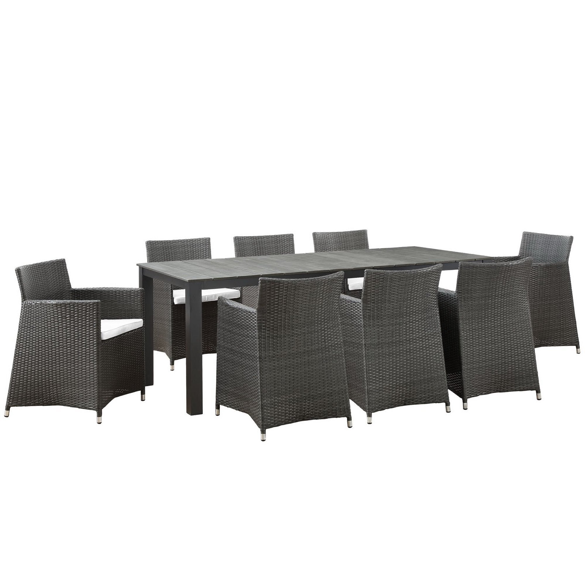 Junction 9 Piece Outdoor Patio Dining Set - Brown White