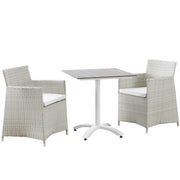 Junction 3 Piece Outdoor Patio Dining Set - Gray White