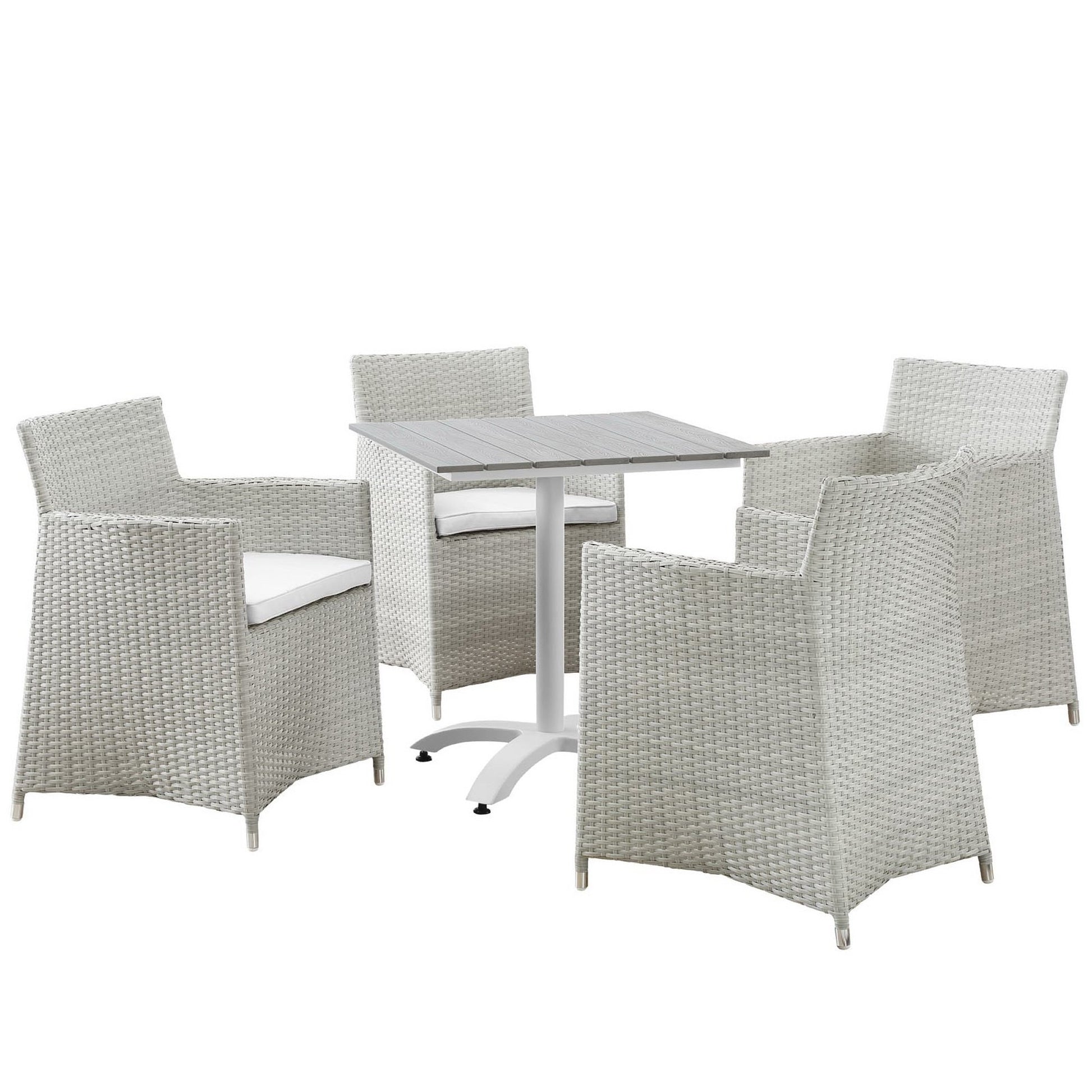 Junction 5 Piece Outdoor Patio Dining Set - Gray White