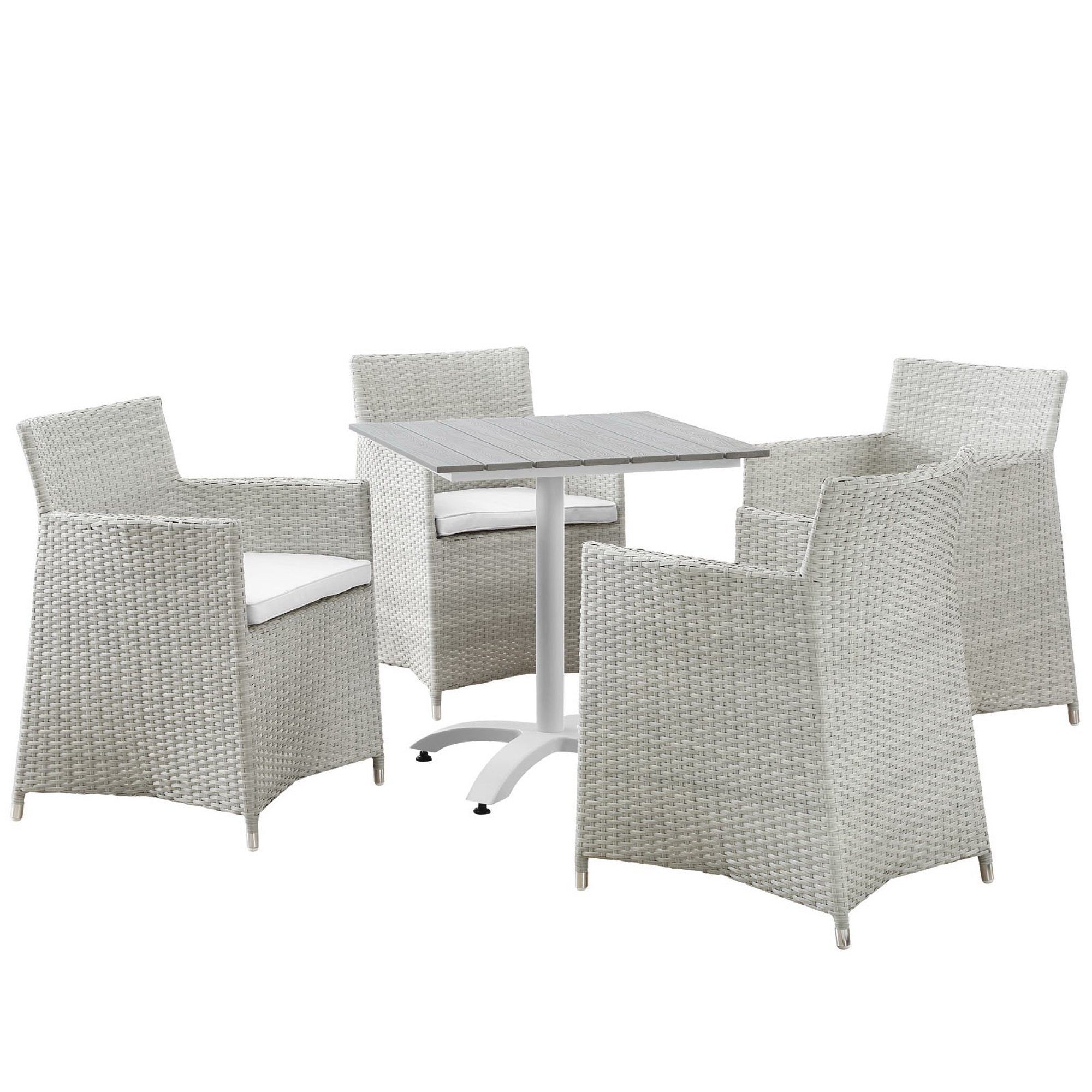 Junction 5 Piece Outdoor Patio Dining Set - Gray White