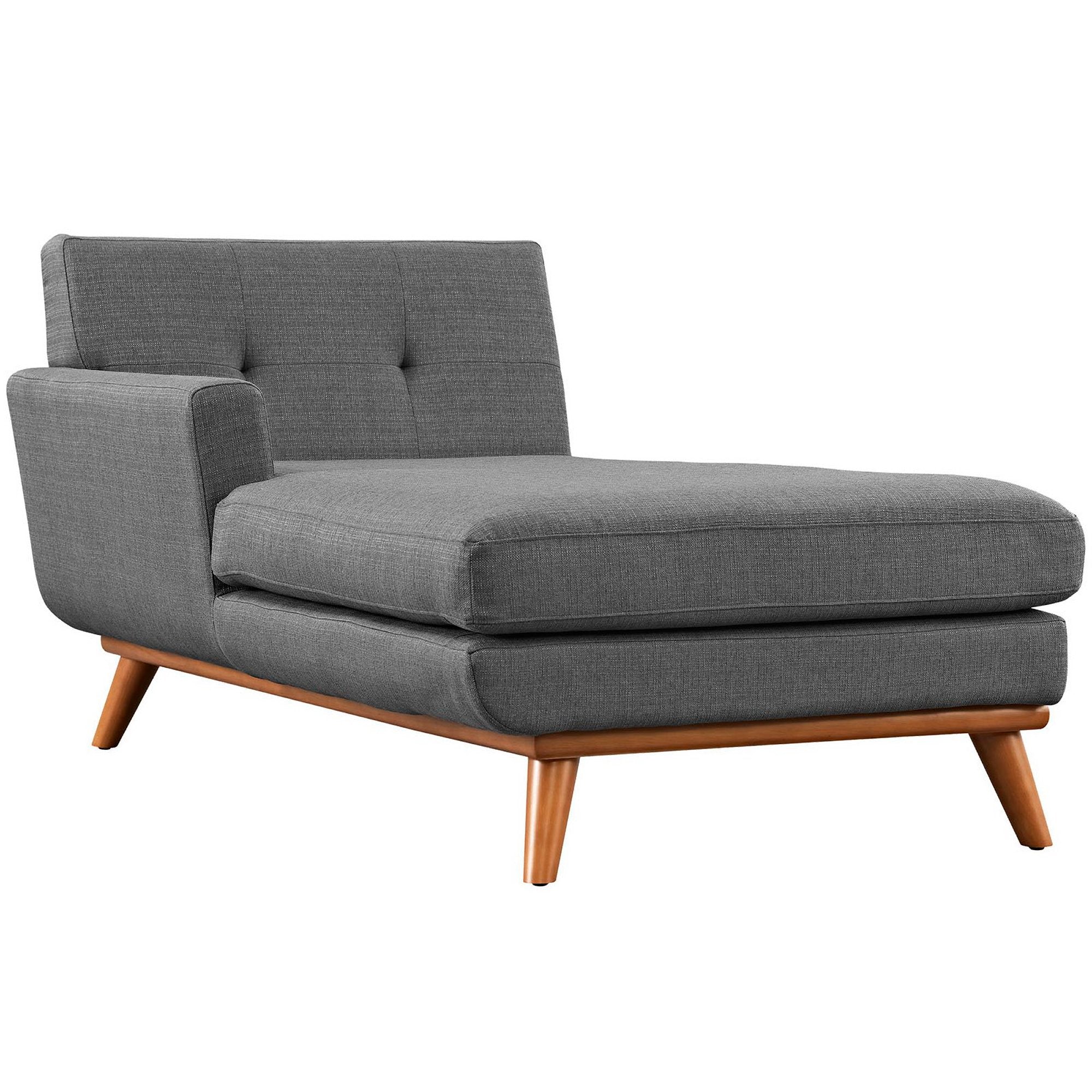Engage Left-Facing Upholstered Fabric Chaise - Gray