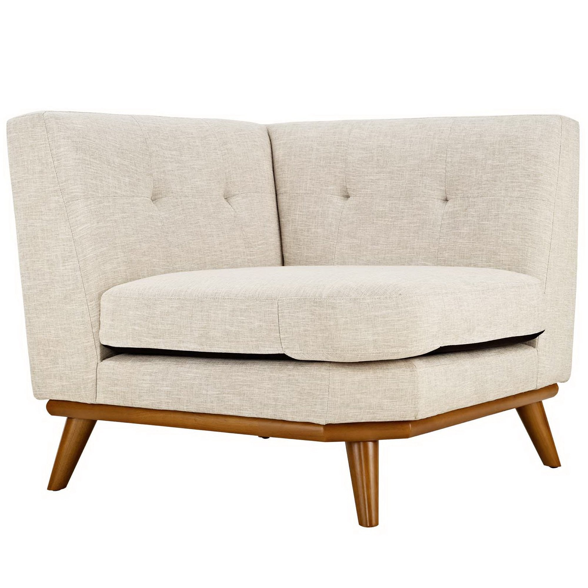 Engage Upholstered Fabric Corner Chair - White
