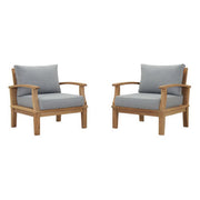 Marina 2 Piece Outdoor Patio Teak Set - Natural Gray