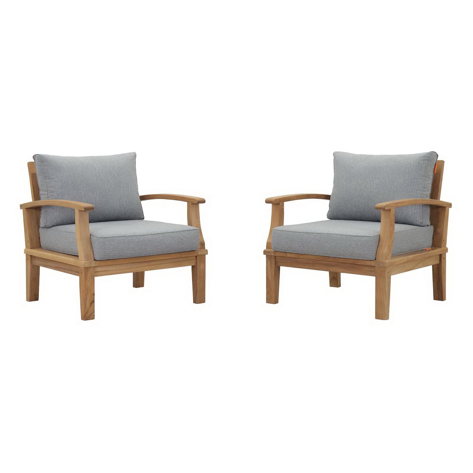 Marina 2 Piece Outdoor Patio Teak Set - Natural Gray