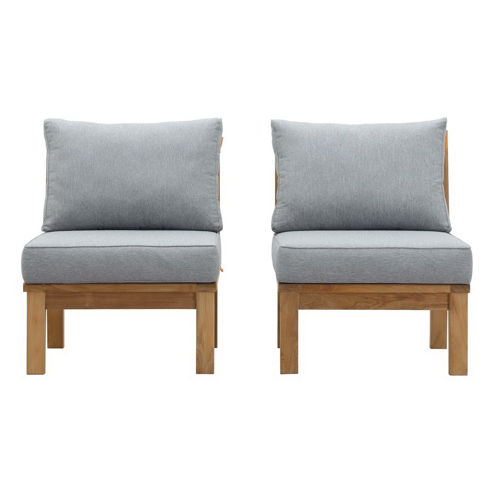 Marina 2 Piece Outdoor Patio Teak Set - Natural Gray