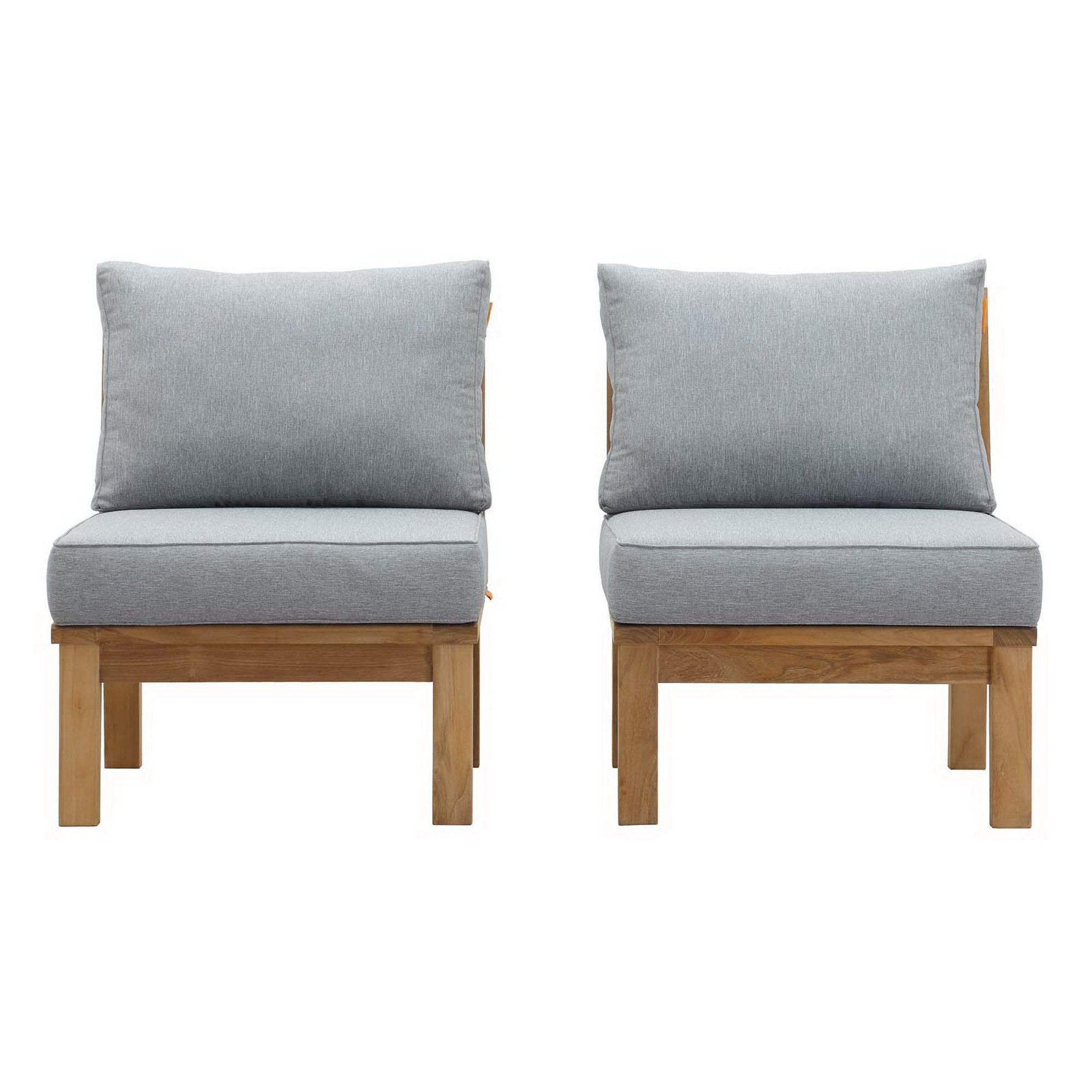 Marina 2 Piece Outdoor Patio Teak Set - Natural Gray