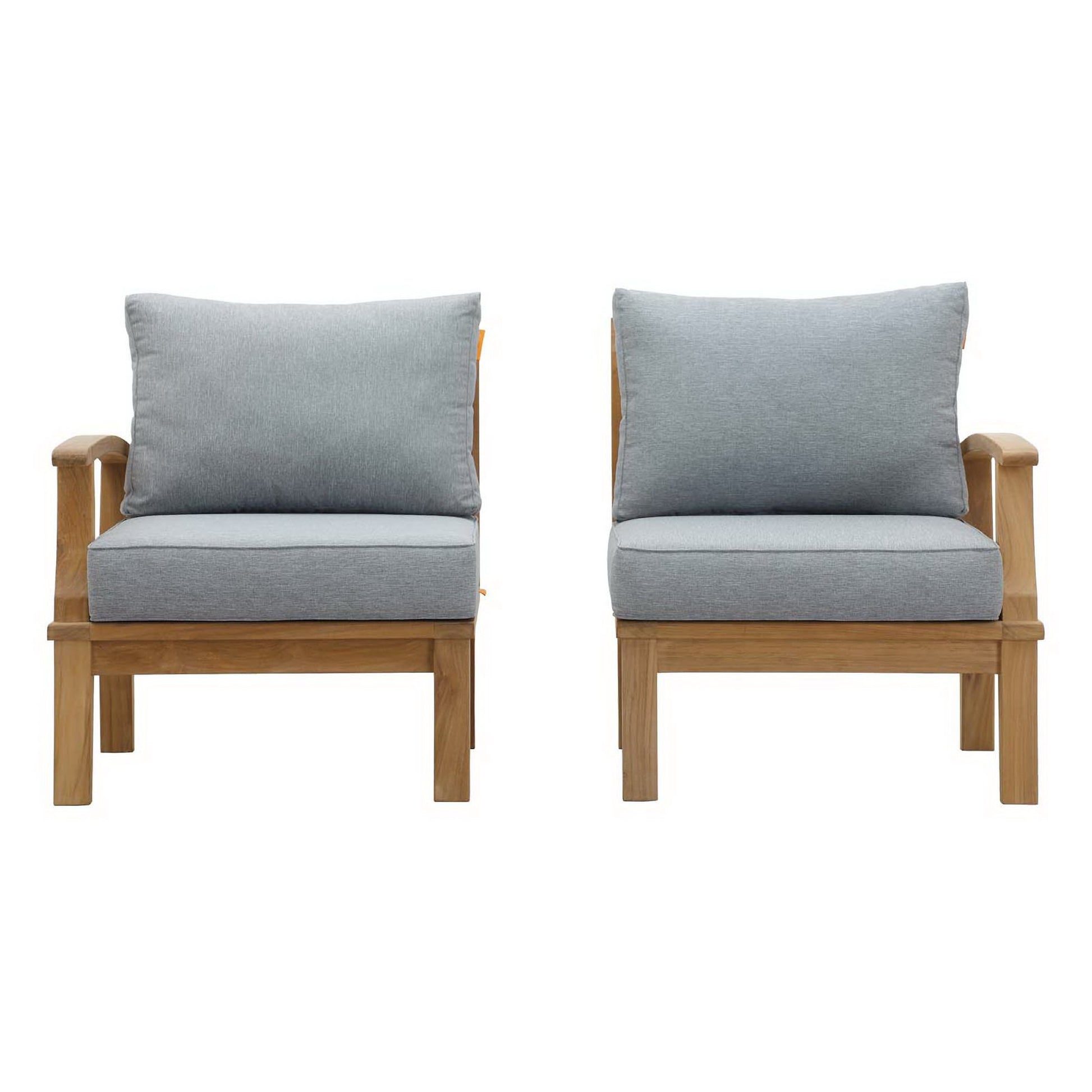 Marina 2 Piece Outdoor Patio Teak Set - Natural Gray