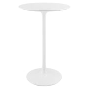 Lippa Round Wood Bar Table - White