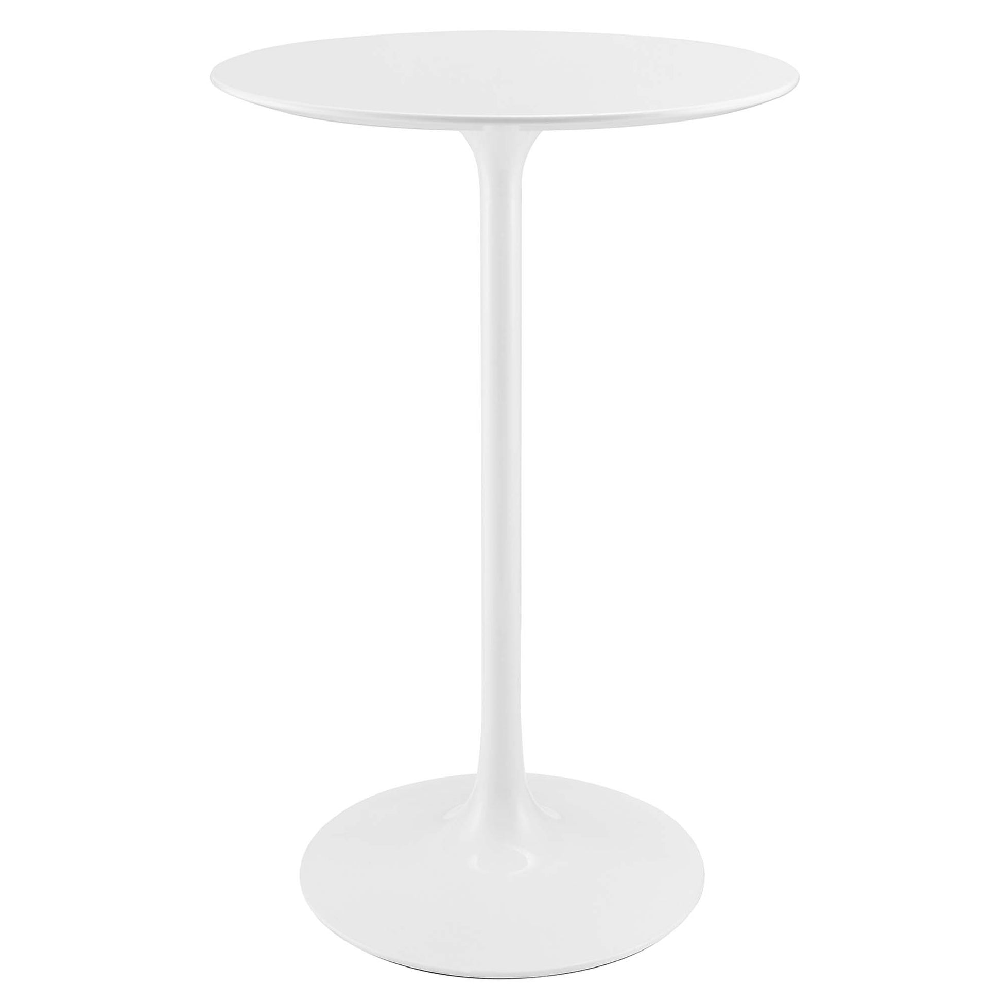 Lippa Round Wood Bar Table - White