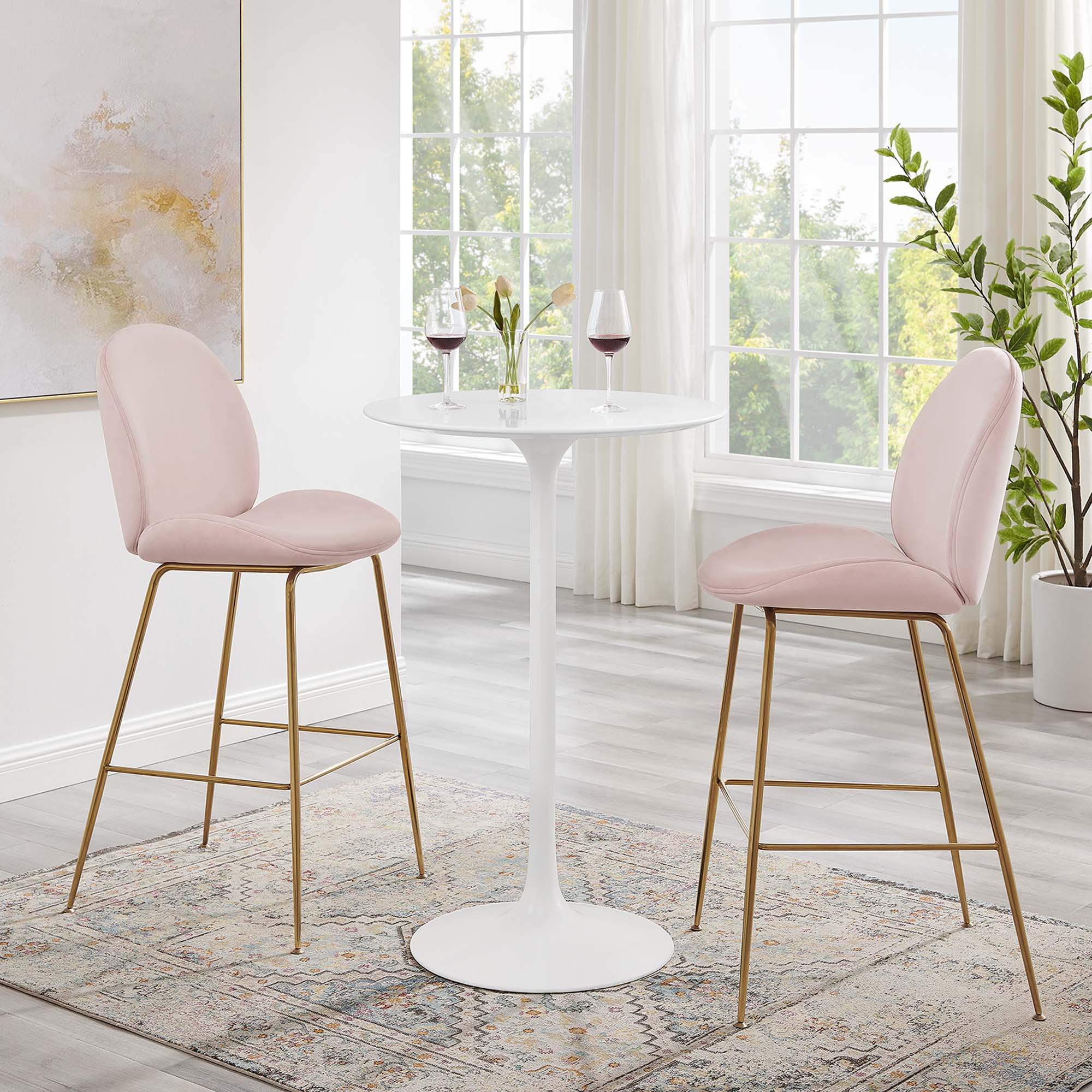 Lippa Round Wood Bar Table