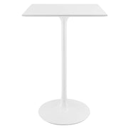 Lippa Square Wood Bar Table - White