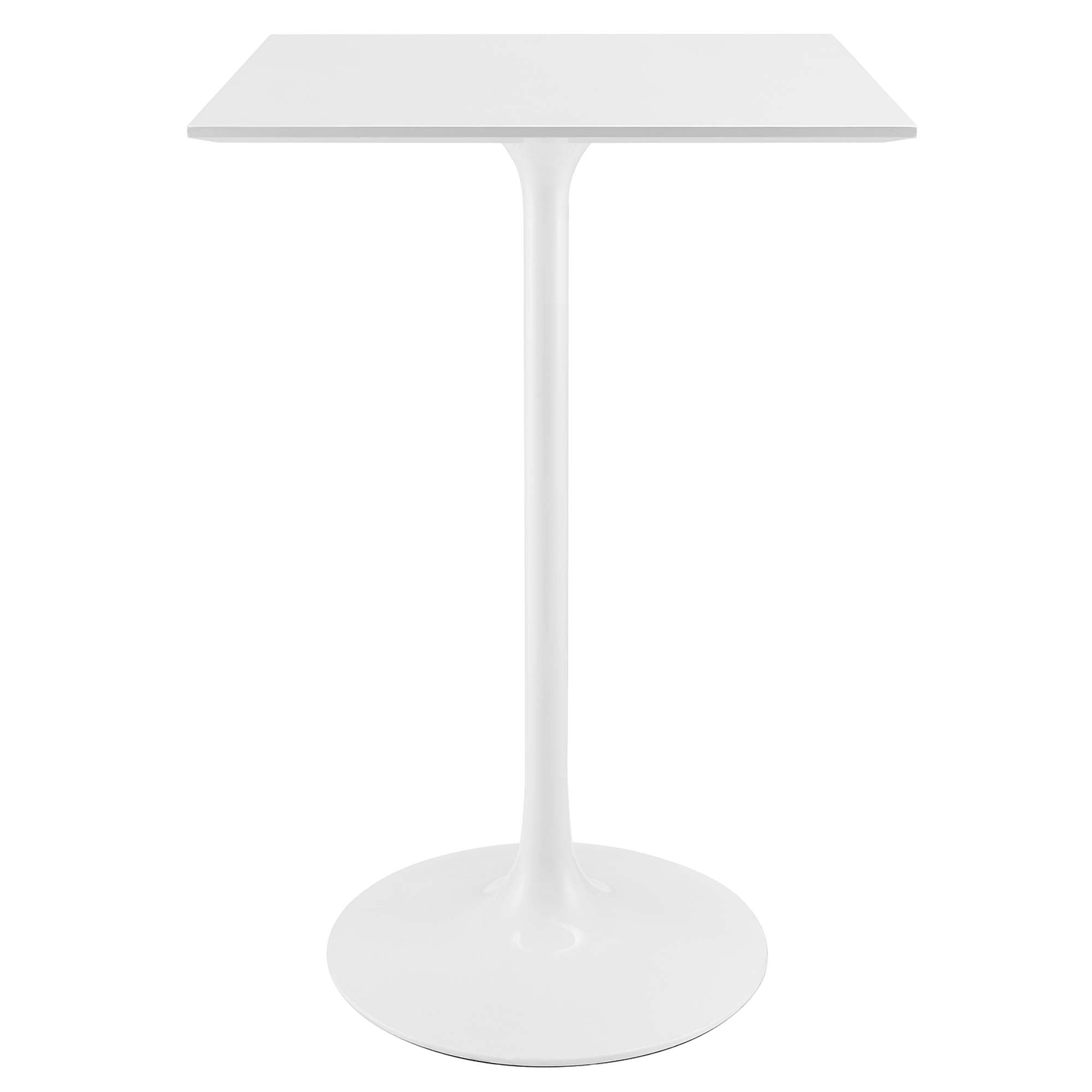 Lippa Square Wood Bar Table - White