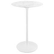 Lippa 28" Round Faux Marble Bar Table - White