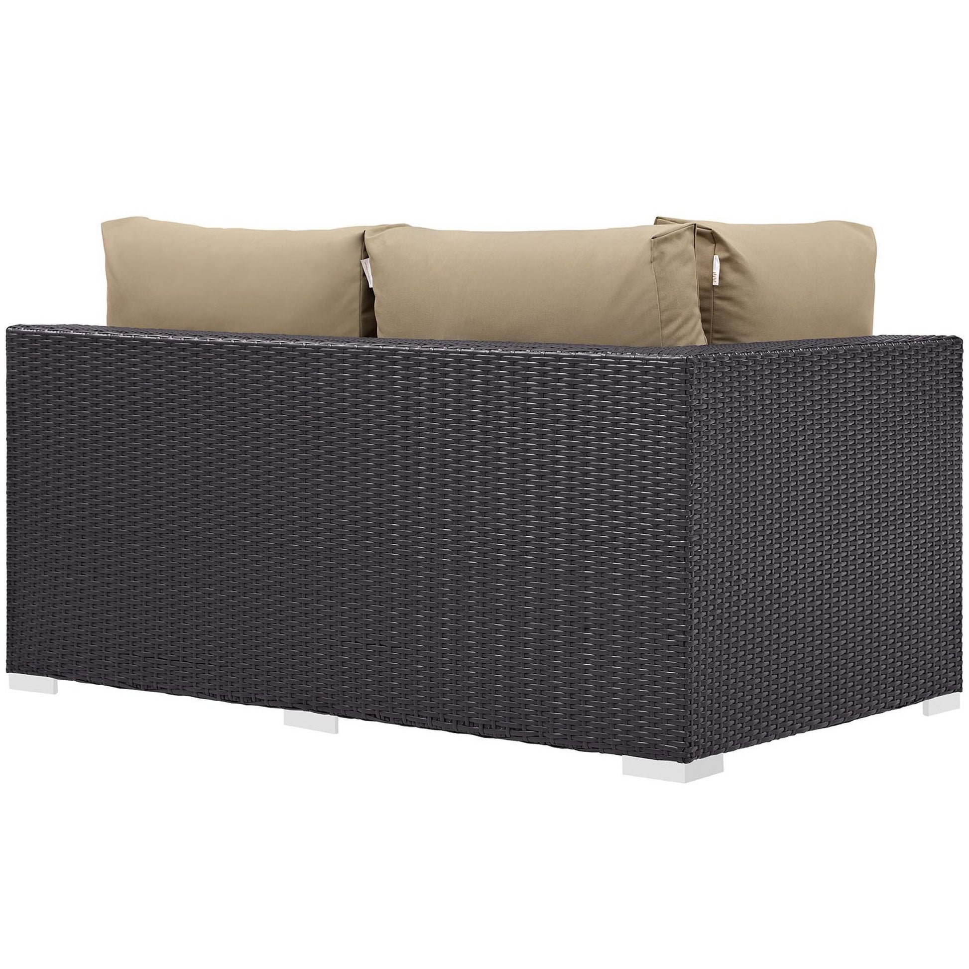 Convene Outdoor Patio Left Arm Loveseat - Espresso Orange