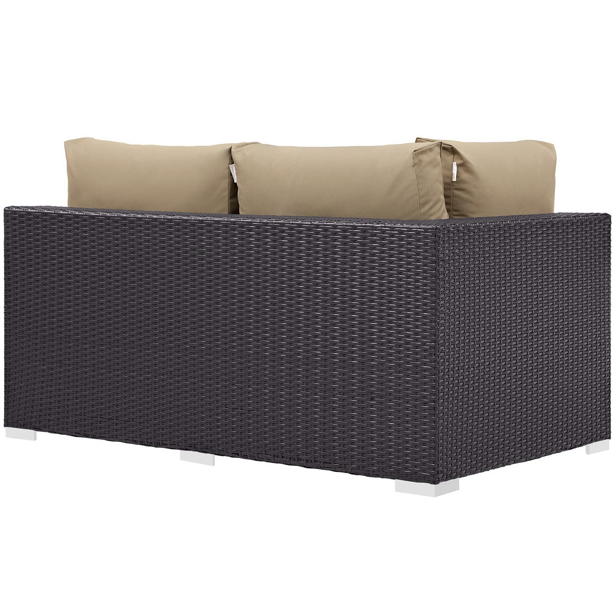 Convene Outdoor Patio Left Arm Loveseat - Espresso Orange