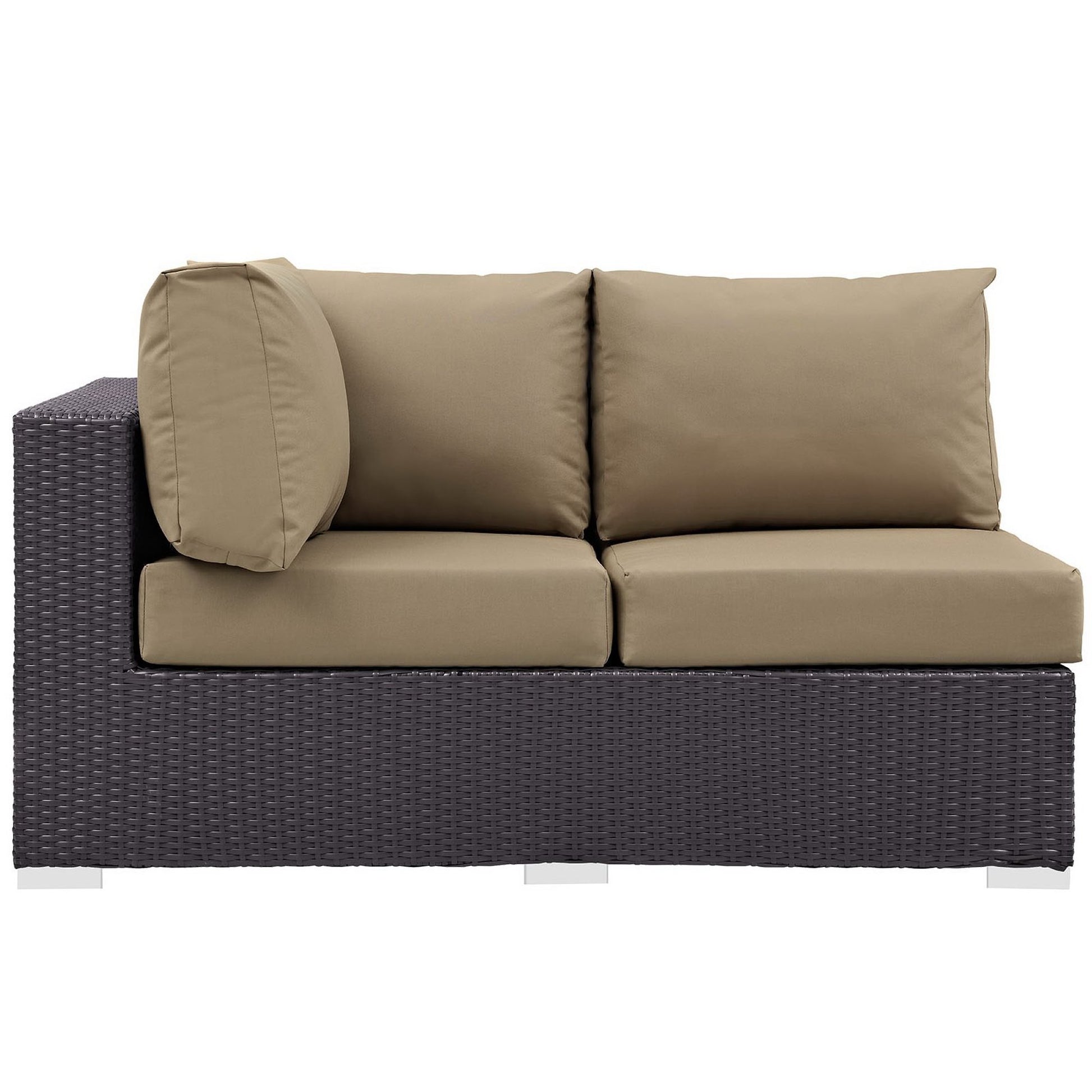 Convene Outdoor Patio Left Arm Loveseat - Espresso Peridot