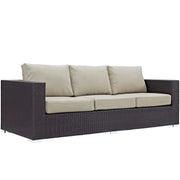 Convene Outdoor Patio Sofa - Espresso Beige