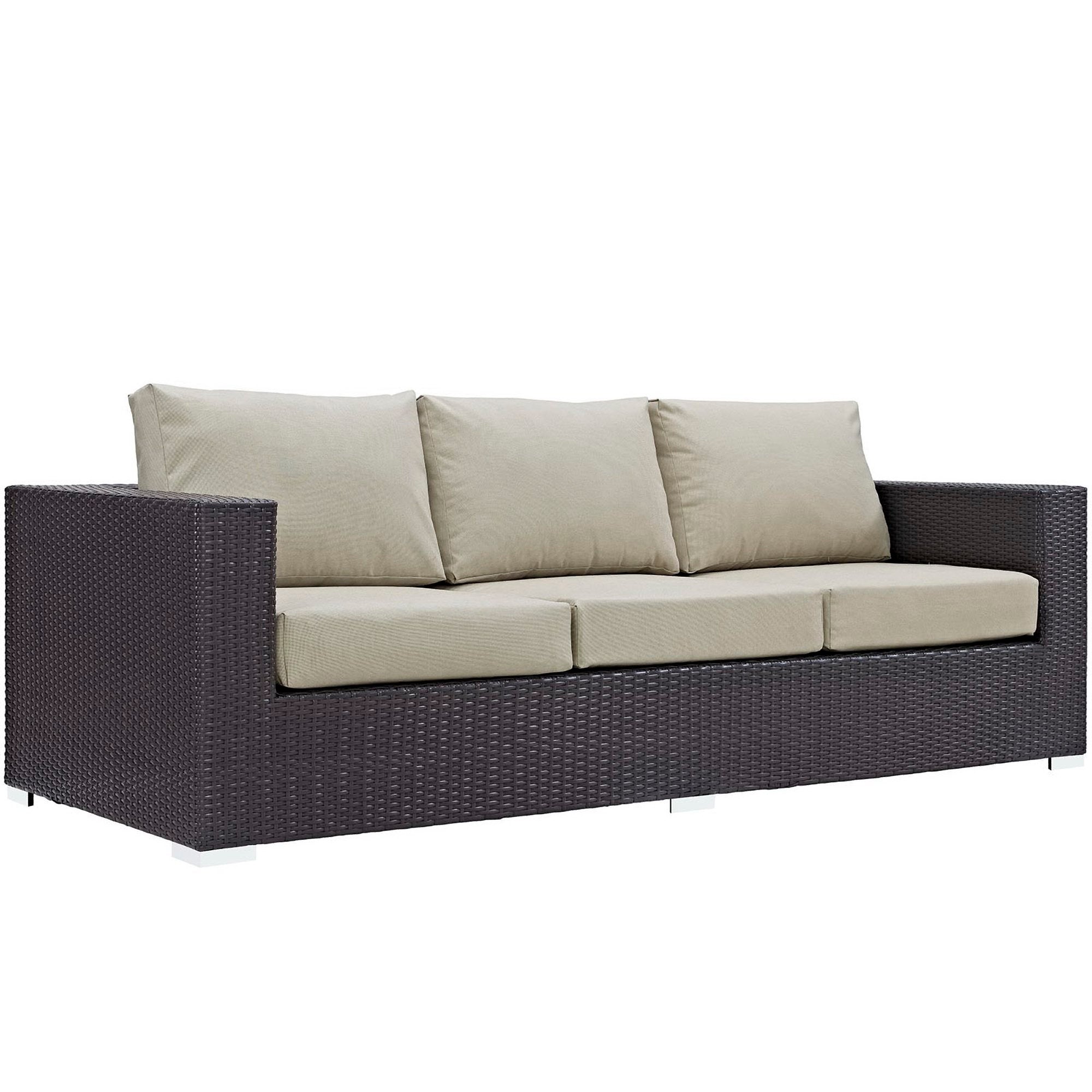 Convene Outdoor Patio Sofa - Espresso Beige