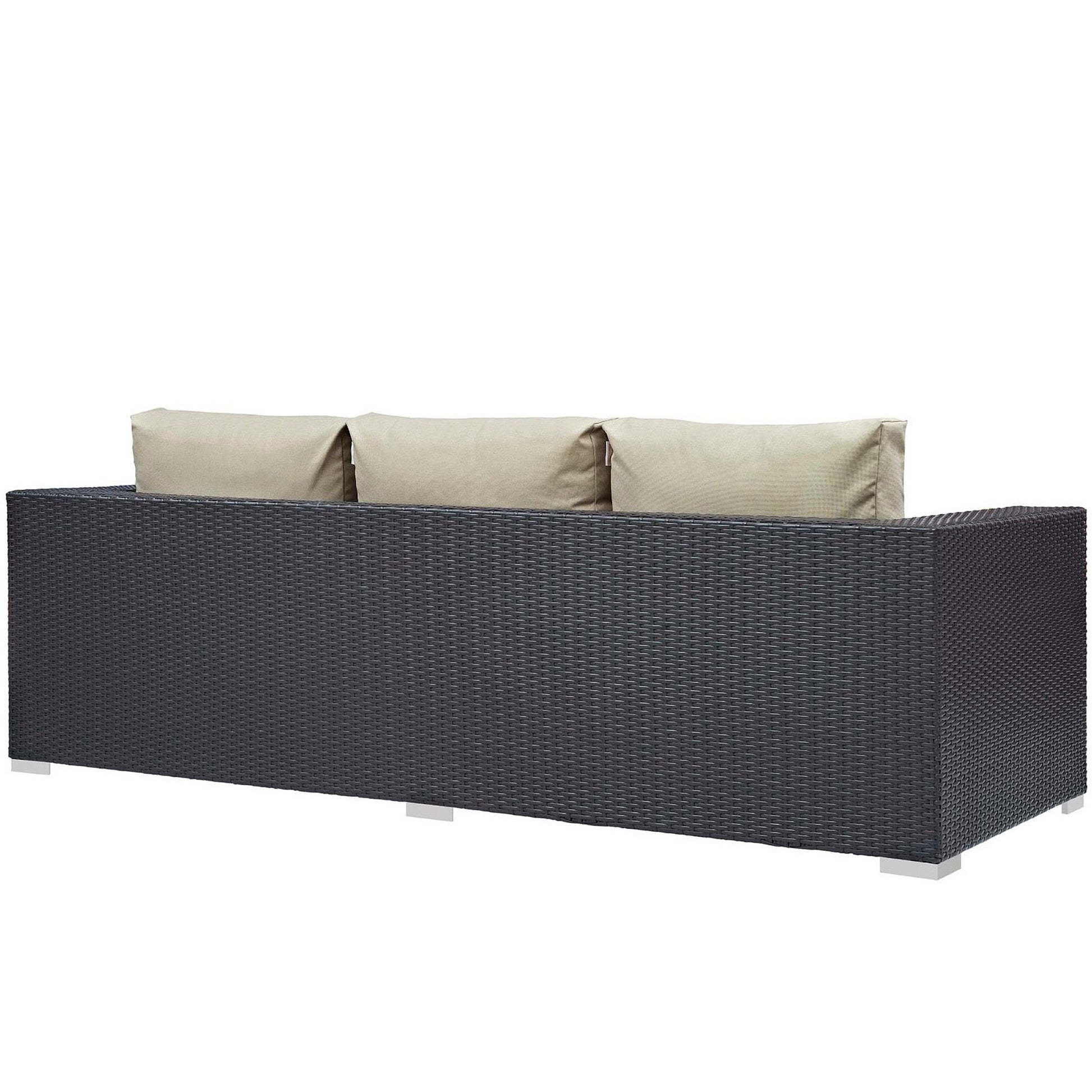 Convene Outdoor Patio Sofa - Espresso Orange