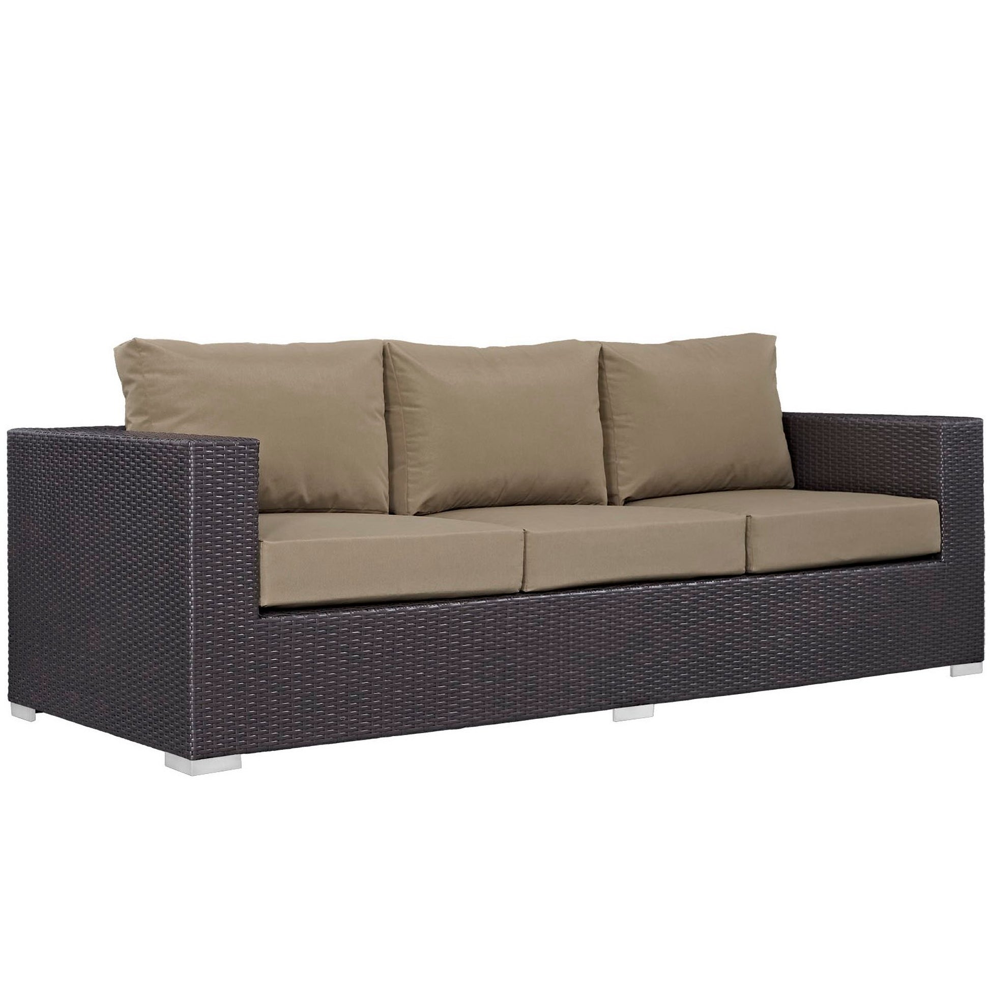 Convene Outdoor Patio Sofa - Espresso White