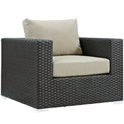 Sojourn Outdoor Patio Sunbrella® Armchair - Canvas Antique Beige