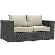 Sojourn Outdoor Patio Sunbrella® Loveseat - Canvas Antique Beige