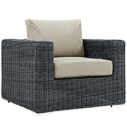 Summon Outdoor Patio Fabric Sunbrella® Armchair - Canvas Antique Beige