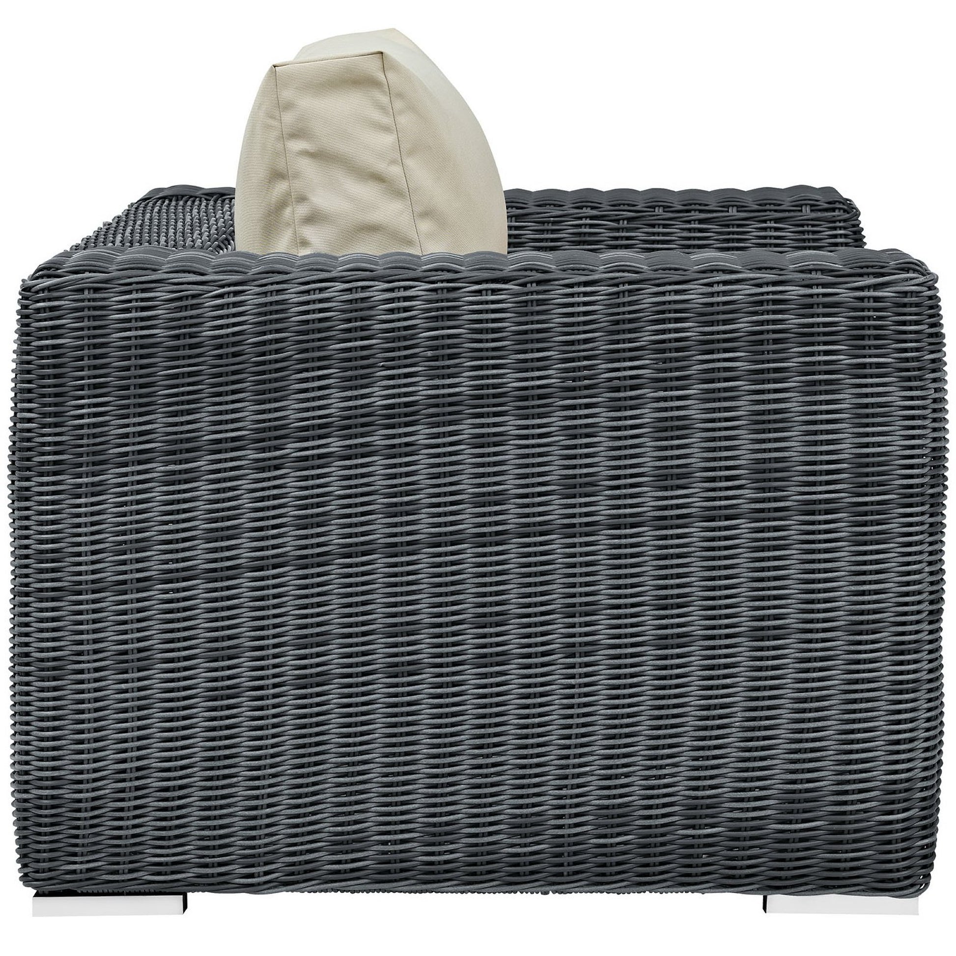 Summon Outdoor Patio Fabric Sunbrella® Armchair - Canvas Gray
