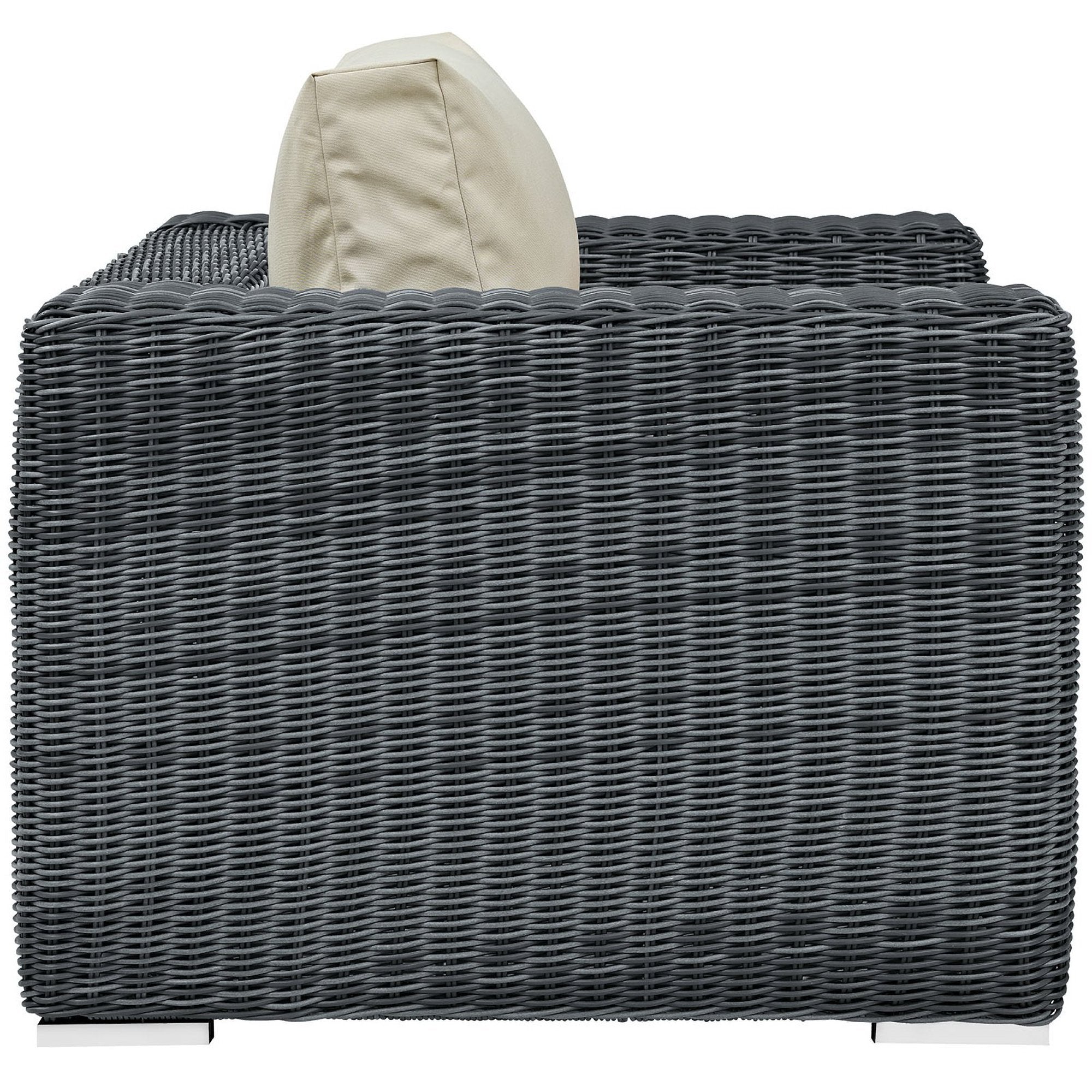 Summon Outdoor Patio Fabric Sunbrella® Armchair - Canvas Gray