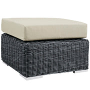 Summon Outdoor Patio Sunbrella® Ottoman - Canvas Antique Beige