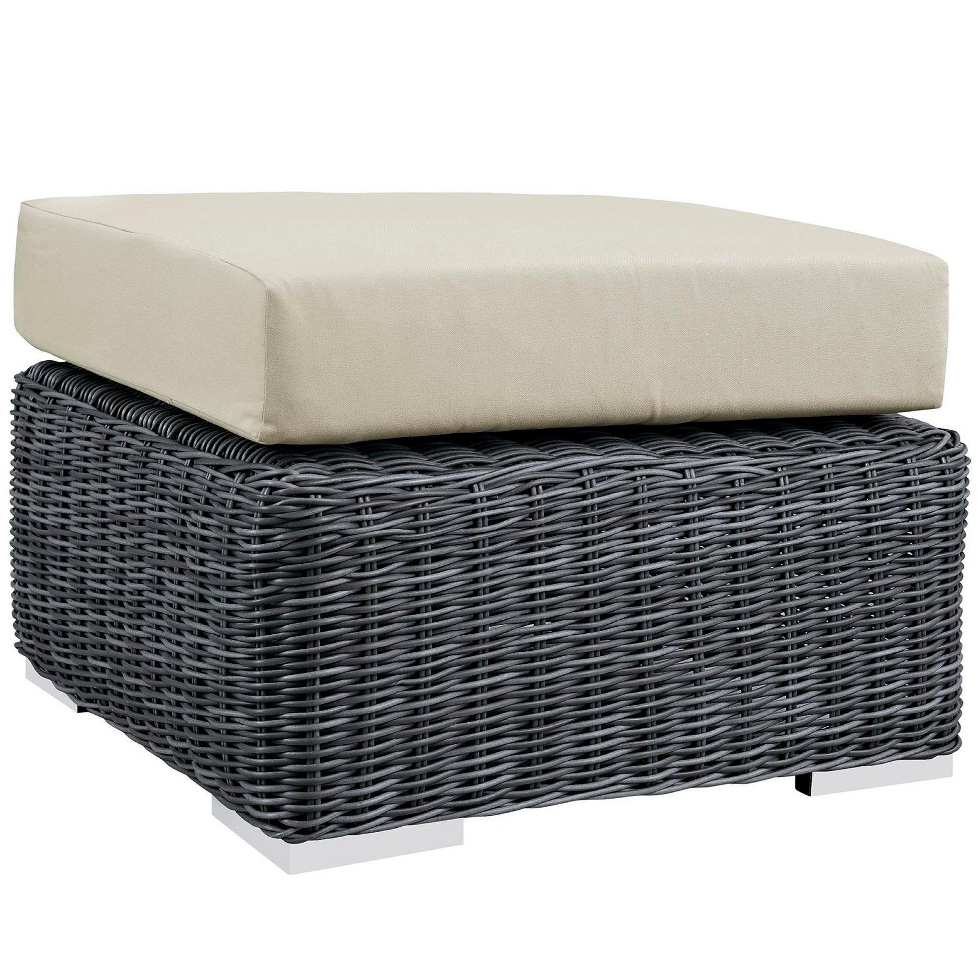 Summon Outdoor Patio Sunbrella® Ottoman - Canvas Antique Beige
