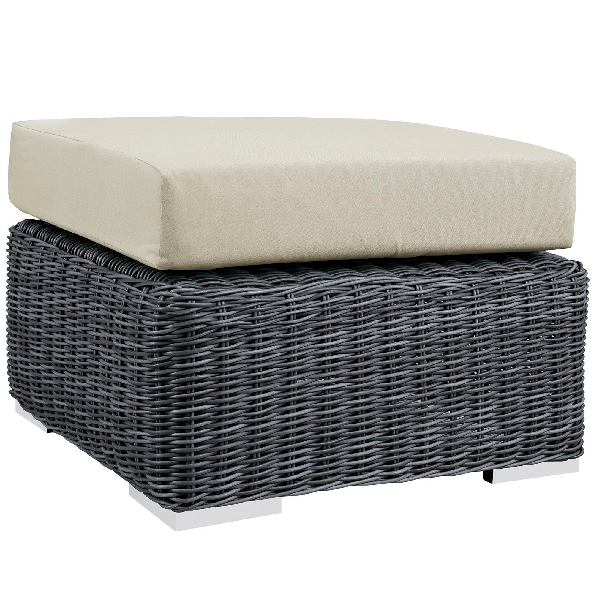 Summon Outdoor Patio Sunbrella® Ottoman - Canvas Antique Beige