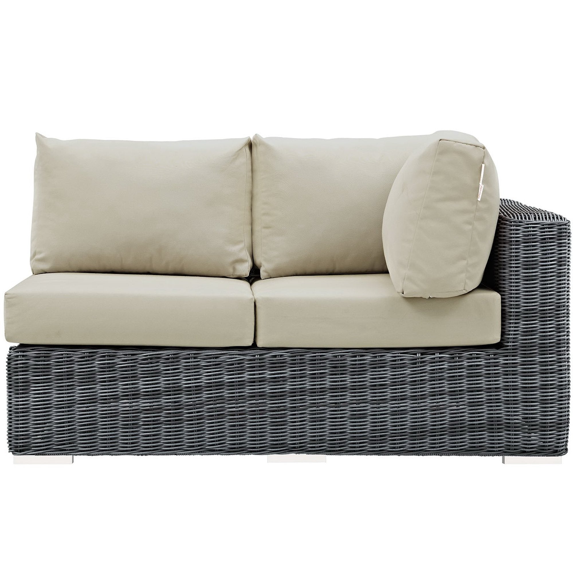 Summon Outdoor Patio Sunbrella® Right Arm Loveseat - Canvas Red