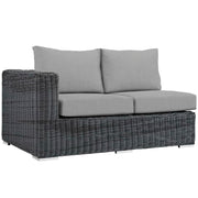 Summon Outdoor Patio Sunbrella® Left Arm Loveseat - Canvas Gray