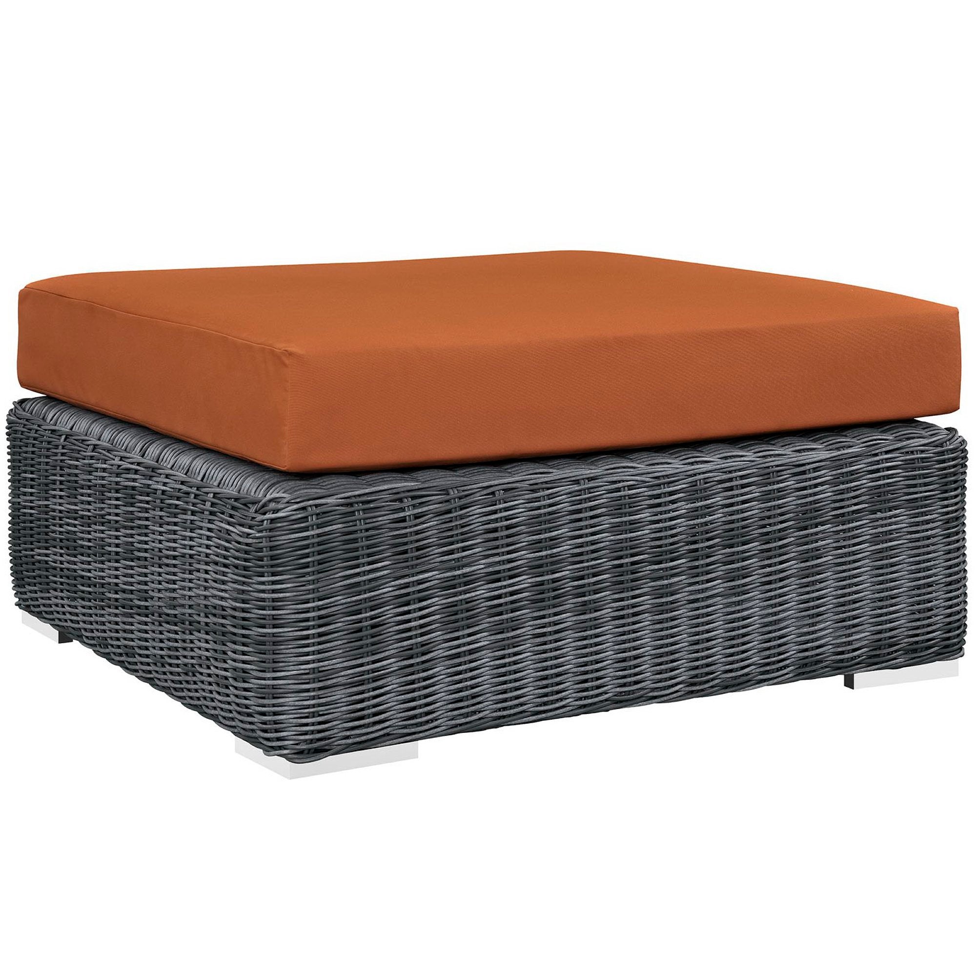 Summon Outdoor Patio Sunbrella® Square Ottoman - Canvas Tuscan