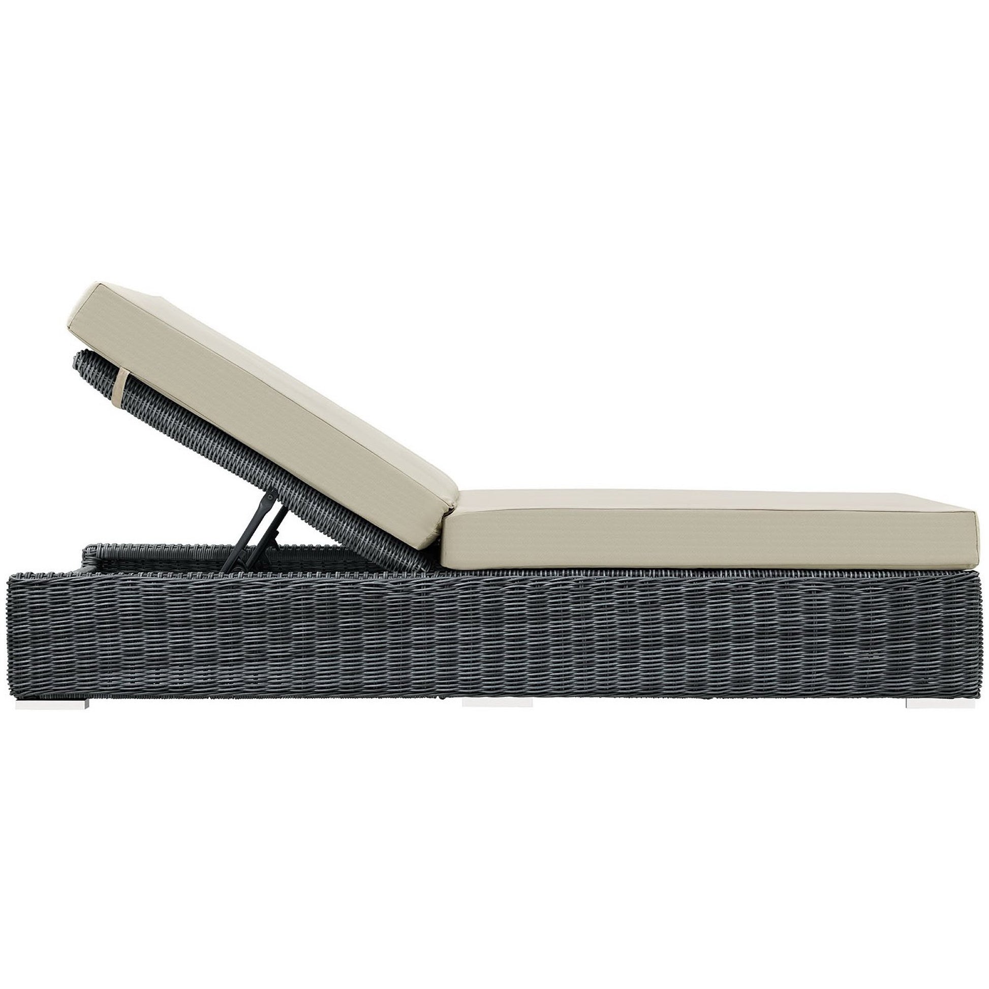 Summon Outdoor Patio Sunbrella® Chaise Lounge - Canvas Gray