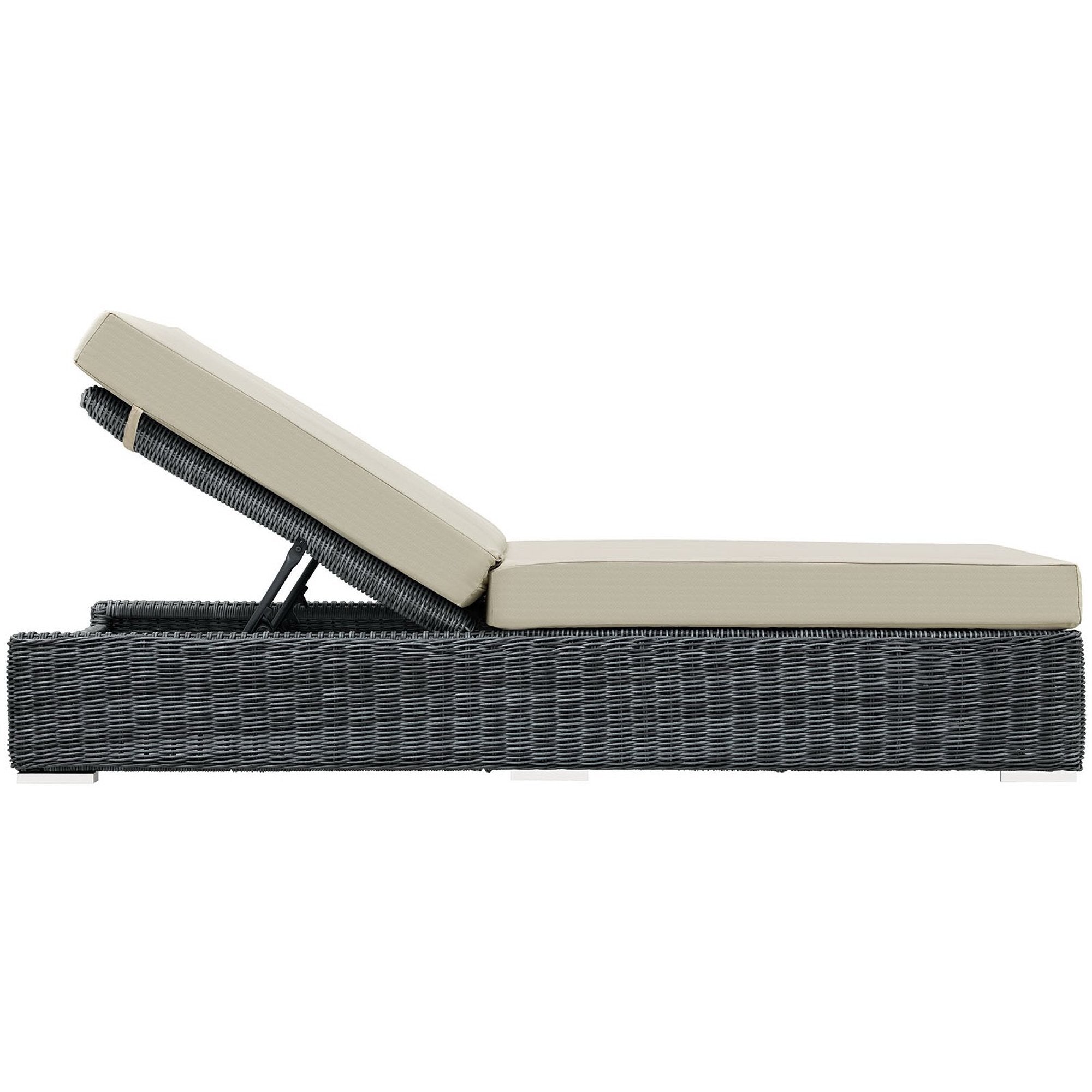 Summon Outdoor Patio Sunbrella® Chaise Lounge - Canvas Gray