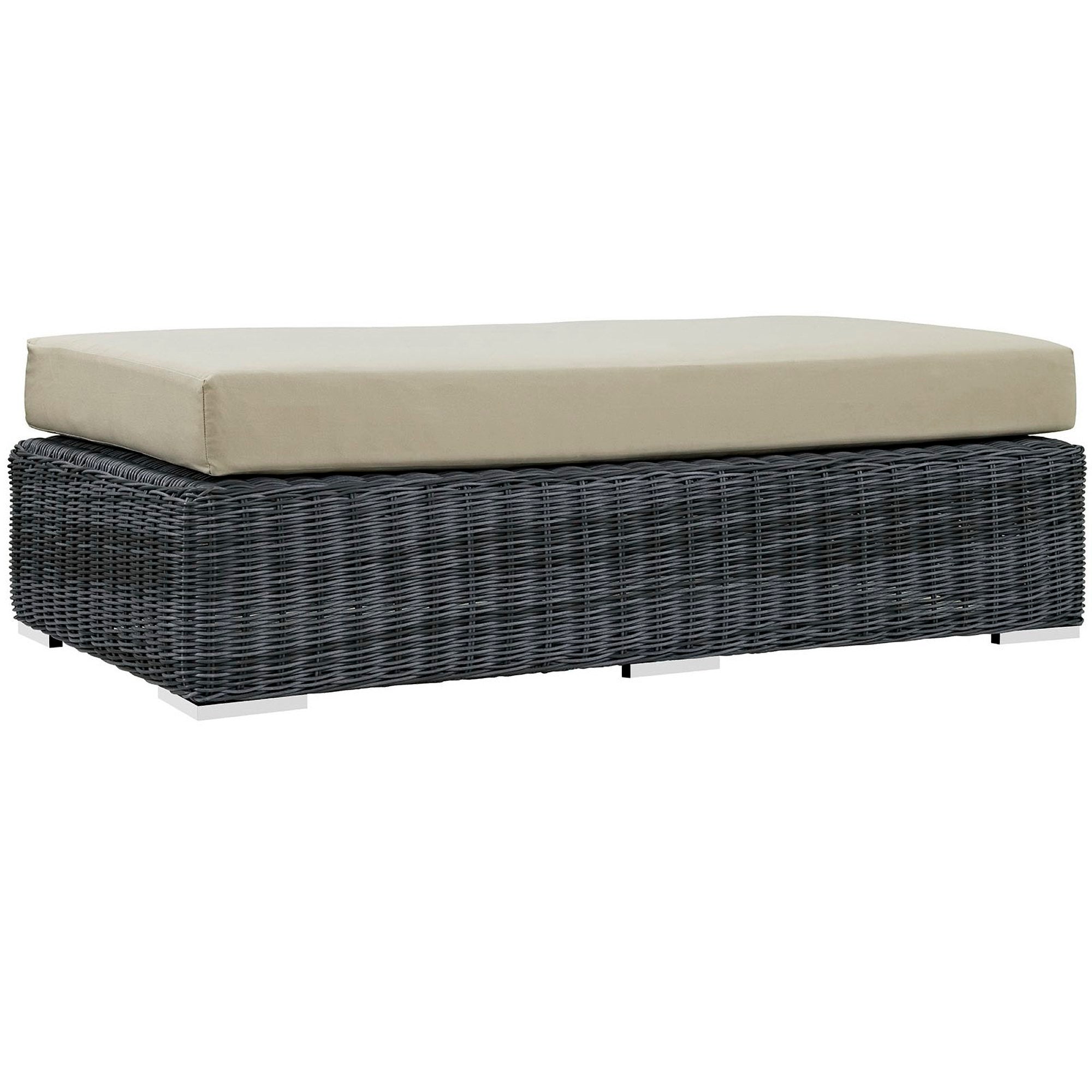 Summon Outdoor Patio Sunbrella® Rectangle Ottoman - Canvas Antique Beige