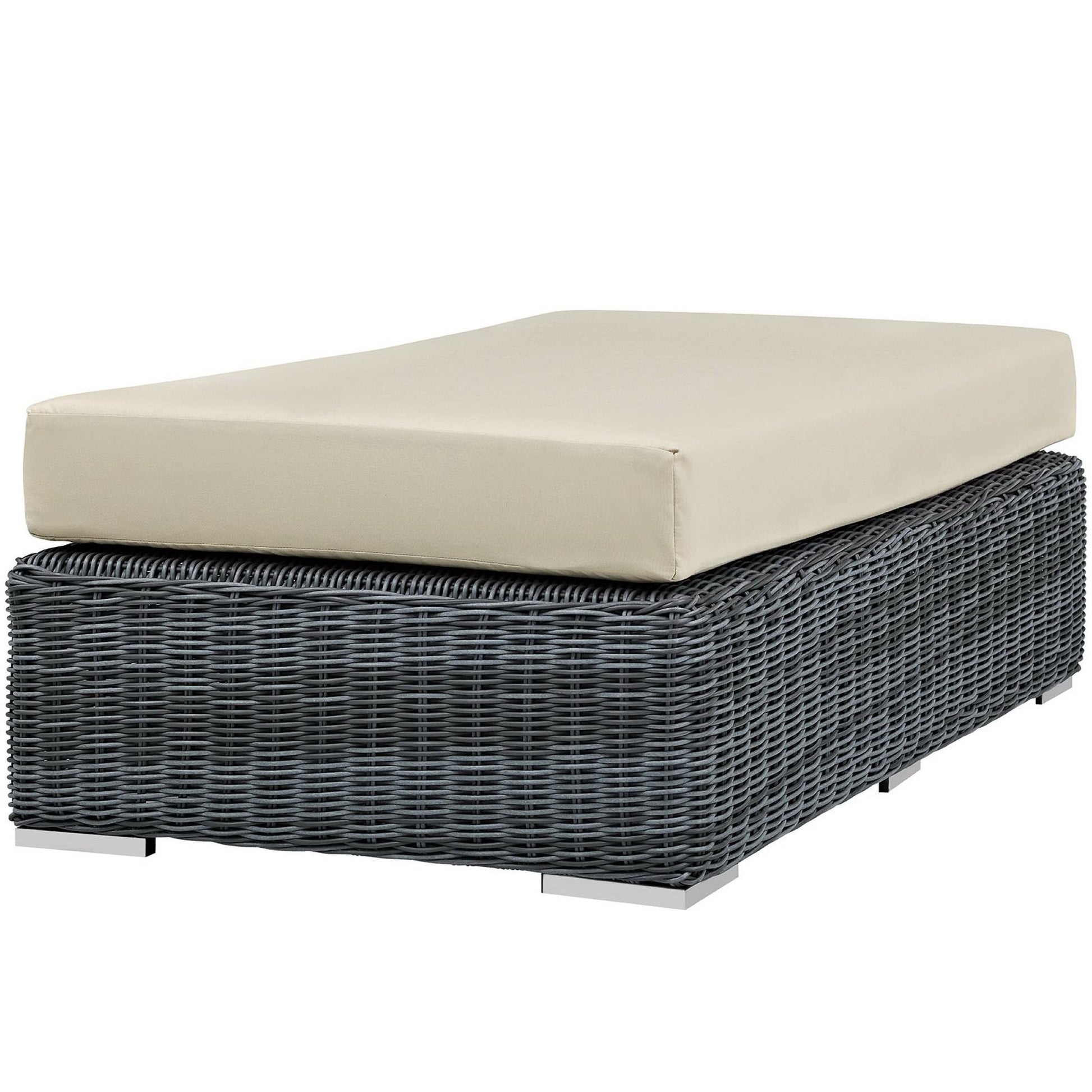 Summon Outdoor Patio Sunbrella® Rectangle Ottoman - Canvas Red