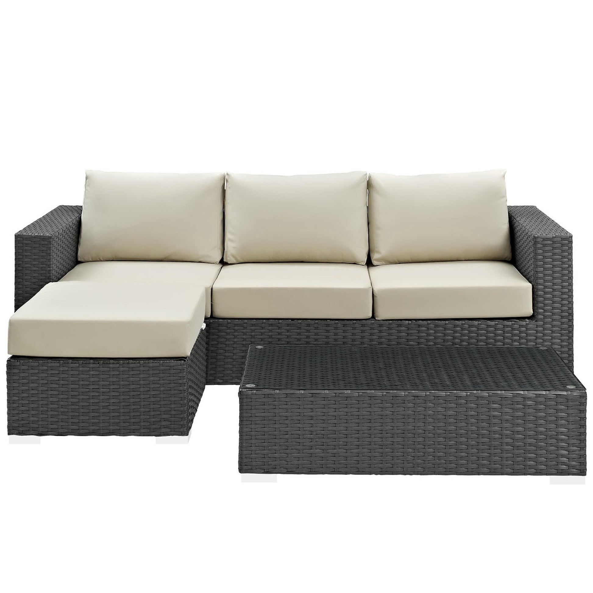 Sojourn 3 Piece Outdoor Sunbrella® Sectional Set - Canvas Navy