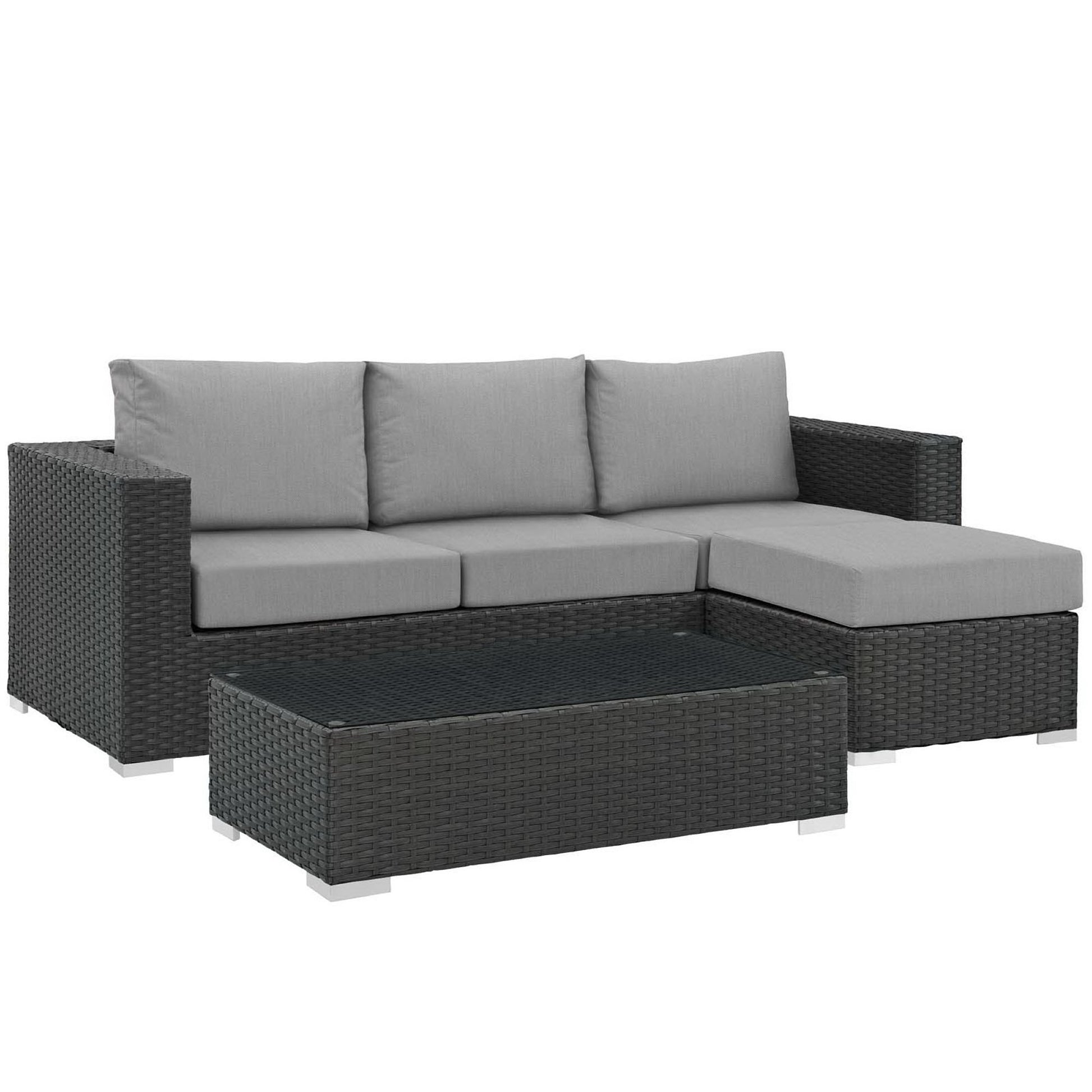 Sojourn 3 Piece Outdoor Sunbrella® Sectional Set