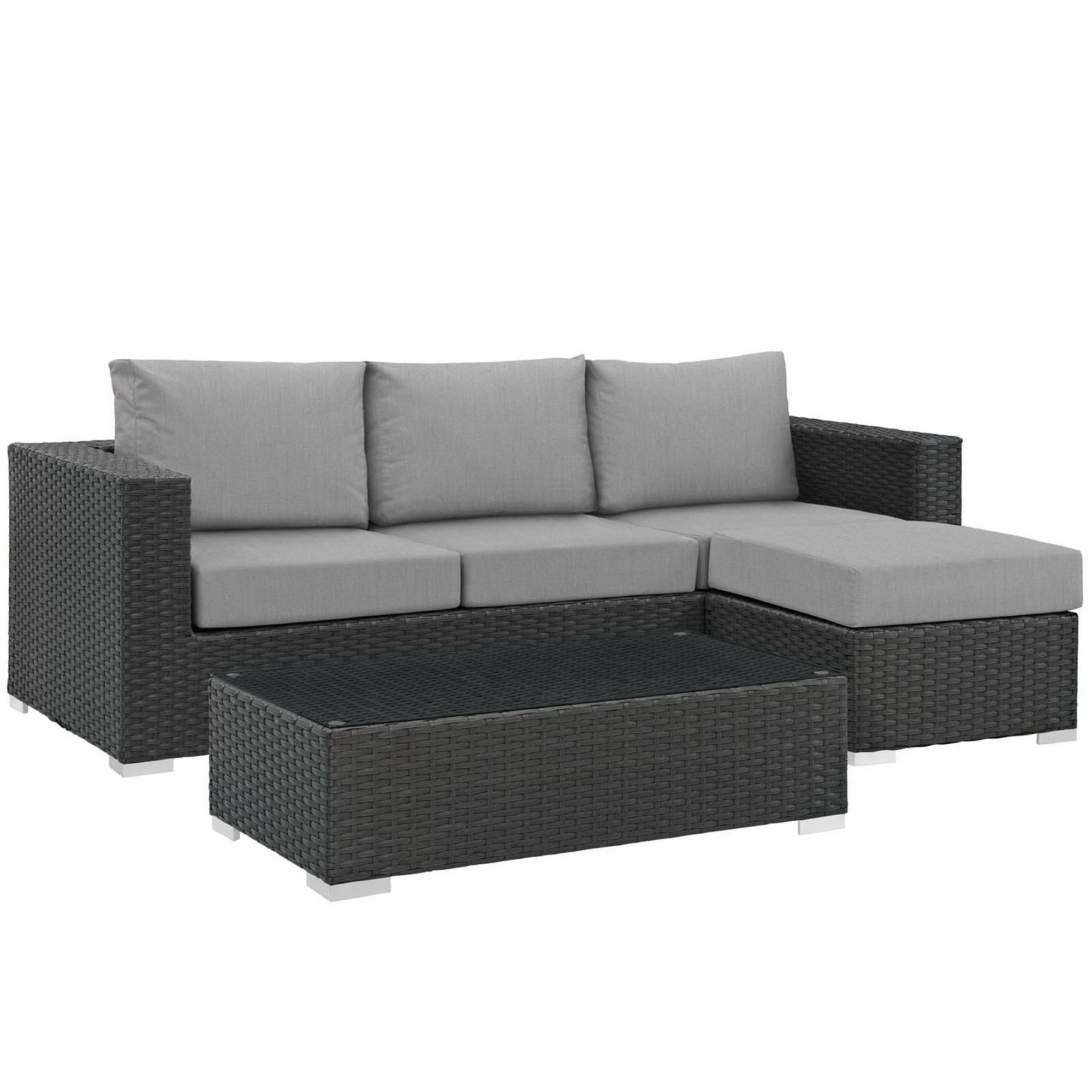 Sojourn 3 Piece Outdoor Sunbrella® Sectional Set