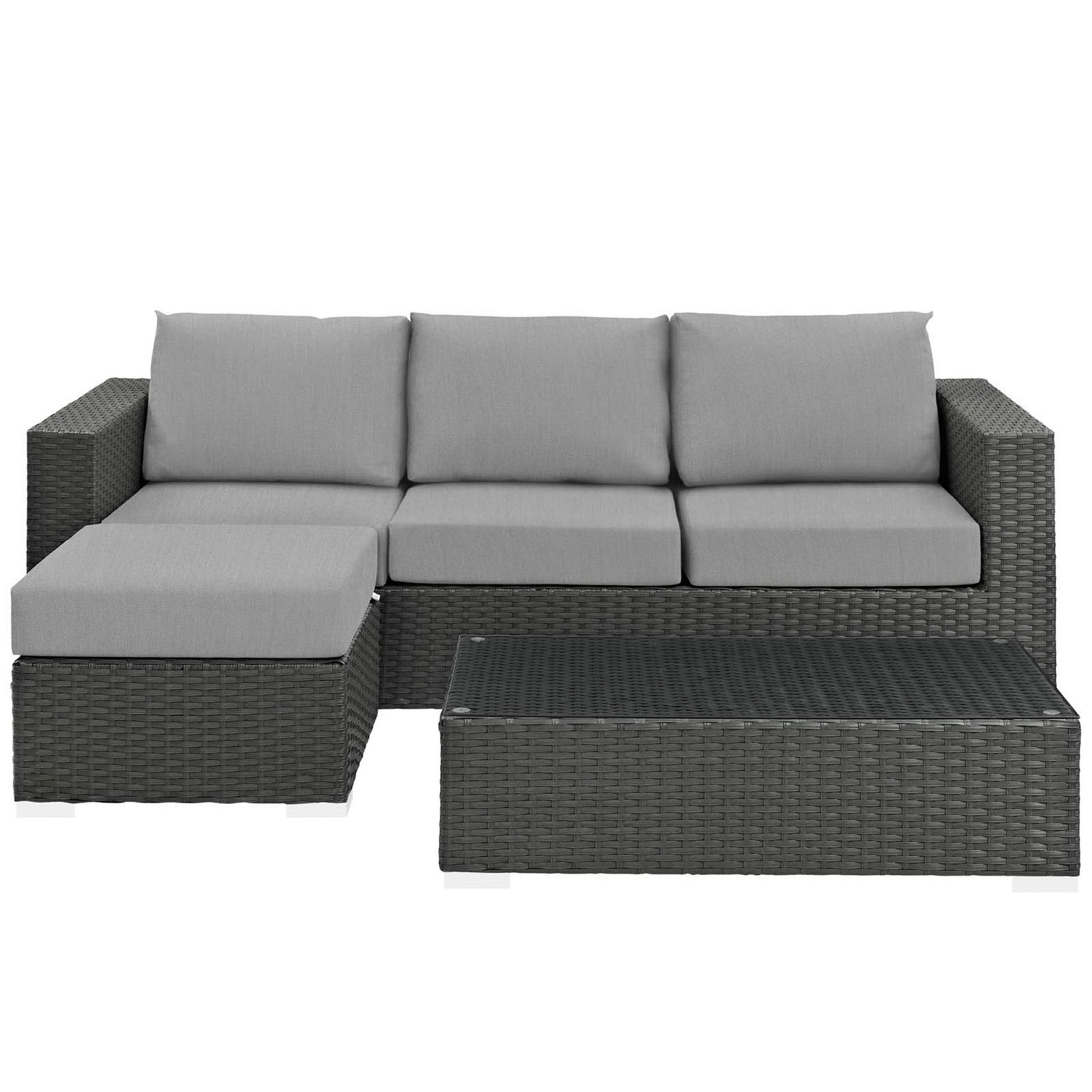Sojourn 3 Piece Outdoor Sunbrella® Sectional Set