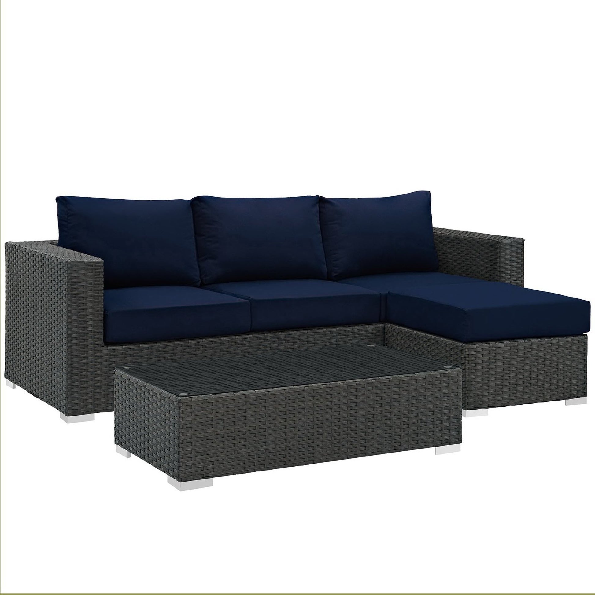 Sojourn 3 Piece Outdoor Sunbrella® Sectional Set