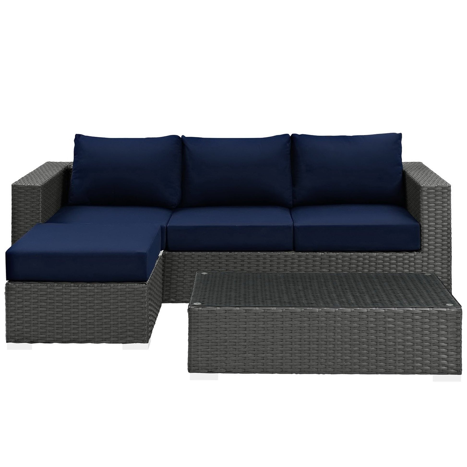 Sojourn 3 Piece Outdoor Sunbrella® Sectional Set