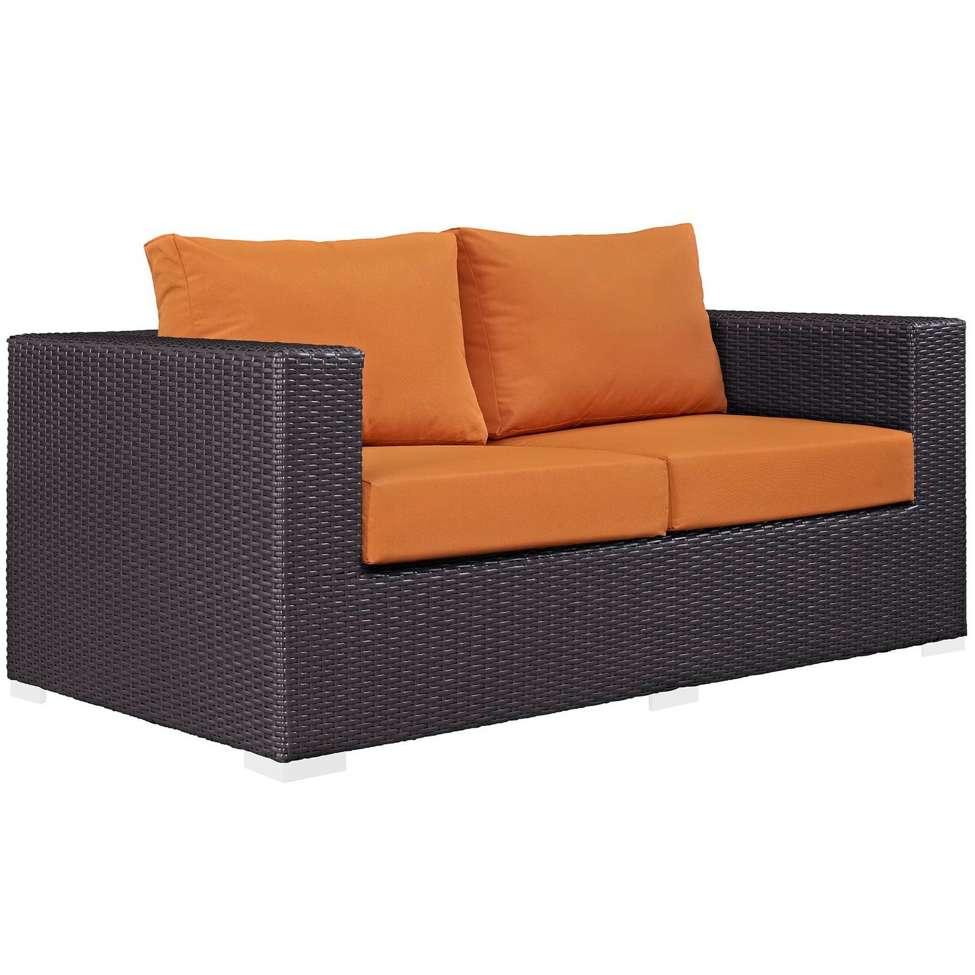 Convene Outdoor Patio Loveseat - Espresso White