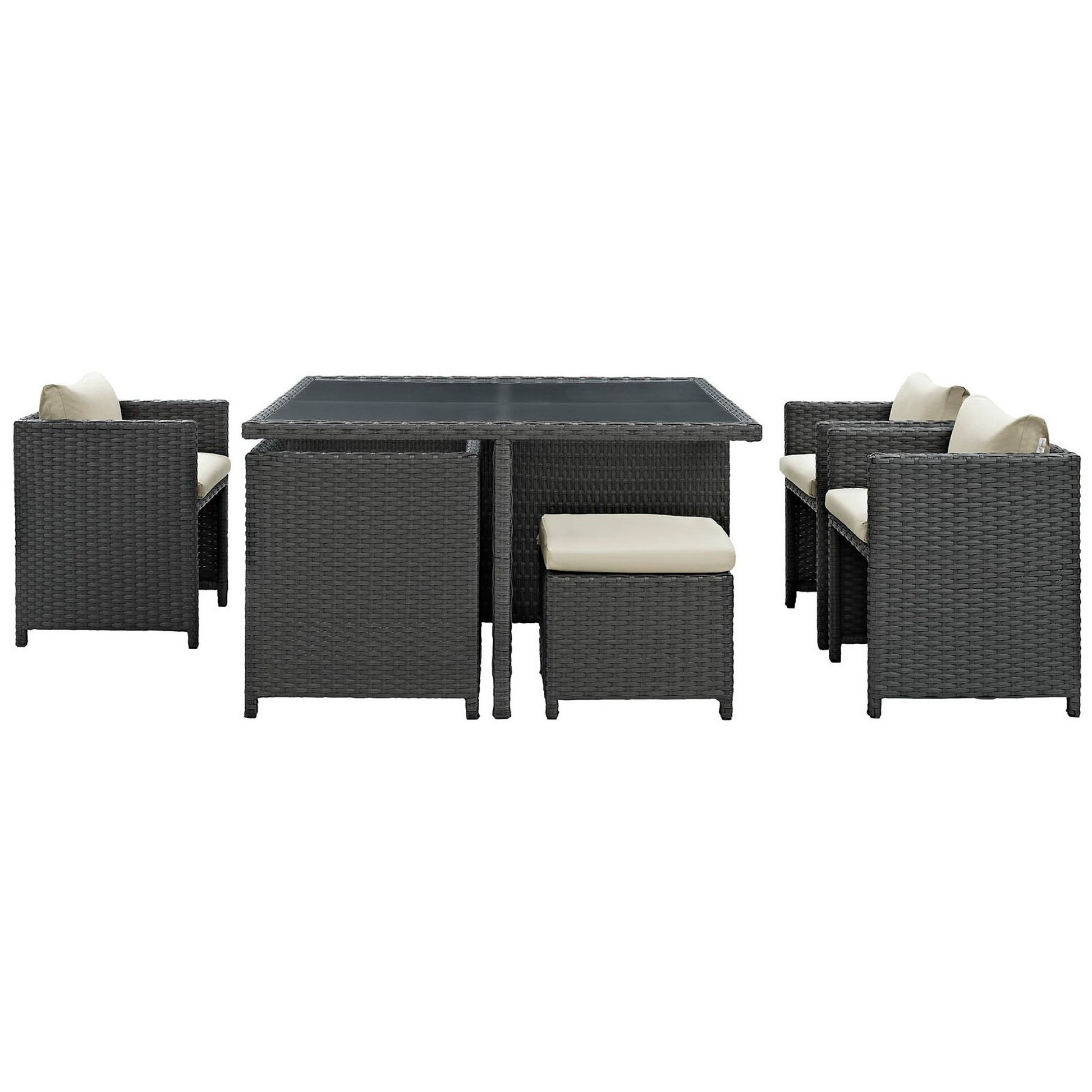 Sojourn 9 Piece Outdoor Patio Sunbrella® Dining Set - Canvas Navy