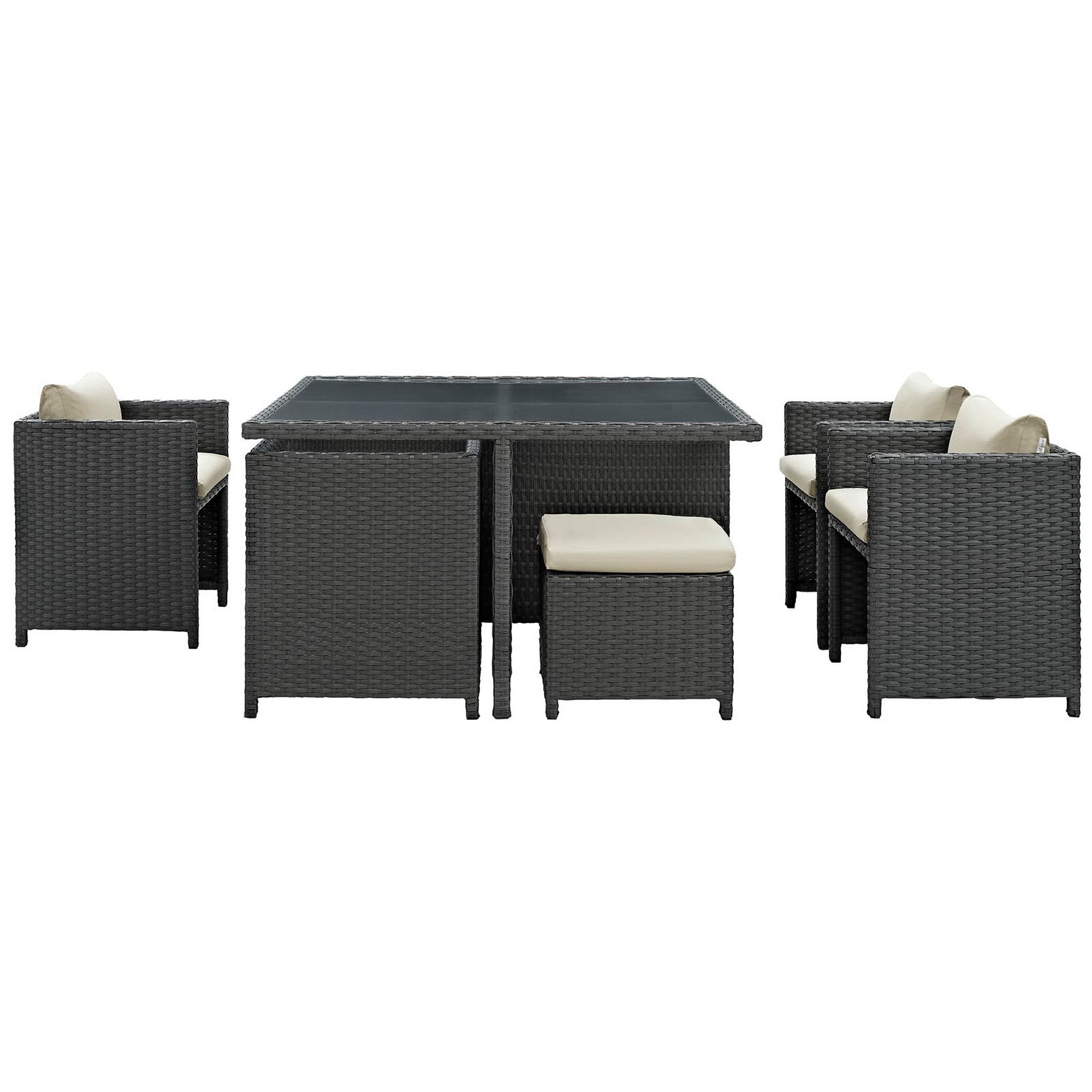 Sojourn 9 Piece Outdoor Patio Sunbrella® Dining Set - Canvas Navy
