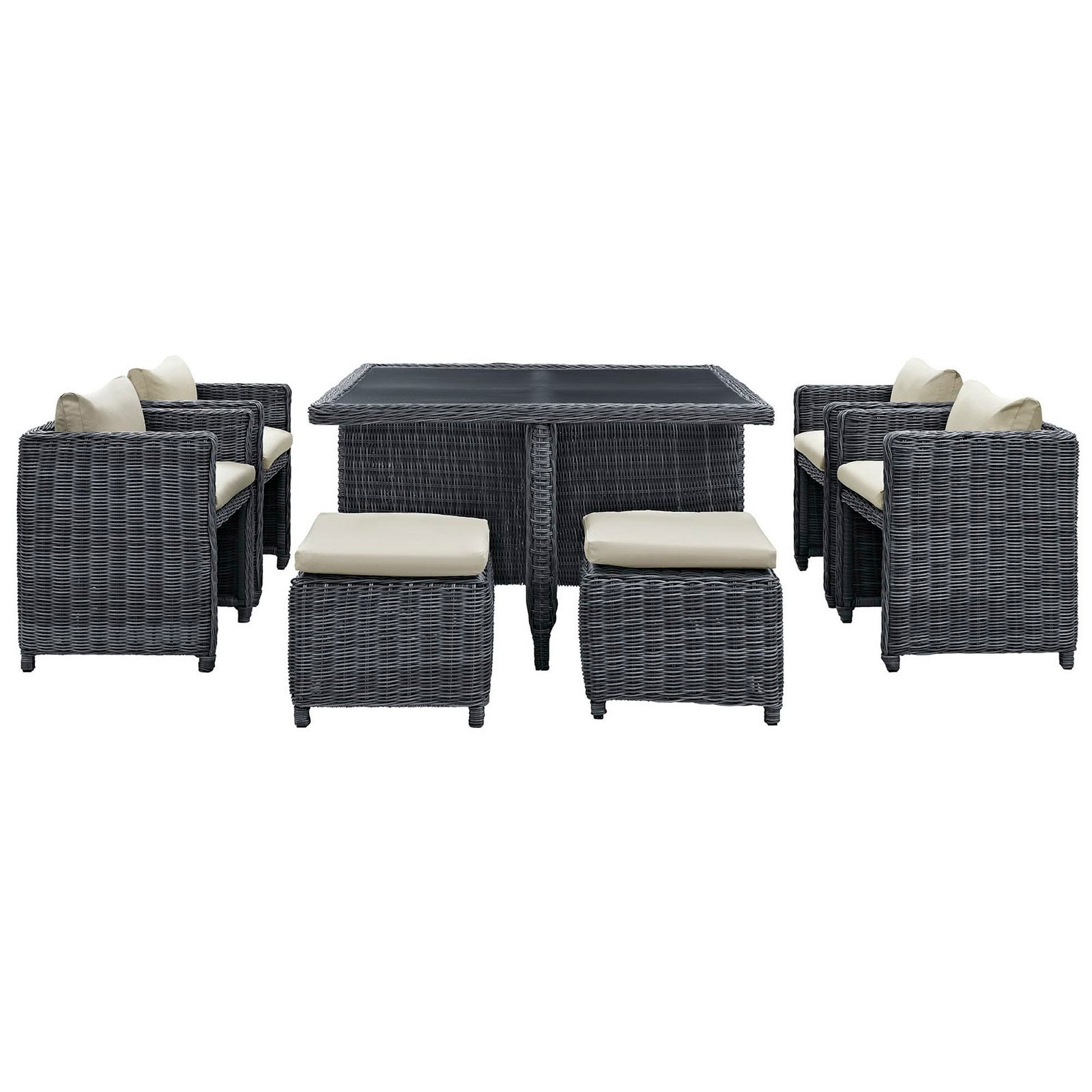 Summon 9 Piece Outdoor Patio Sunbrella® Dining Set - Canvas Navy